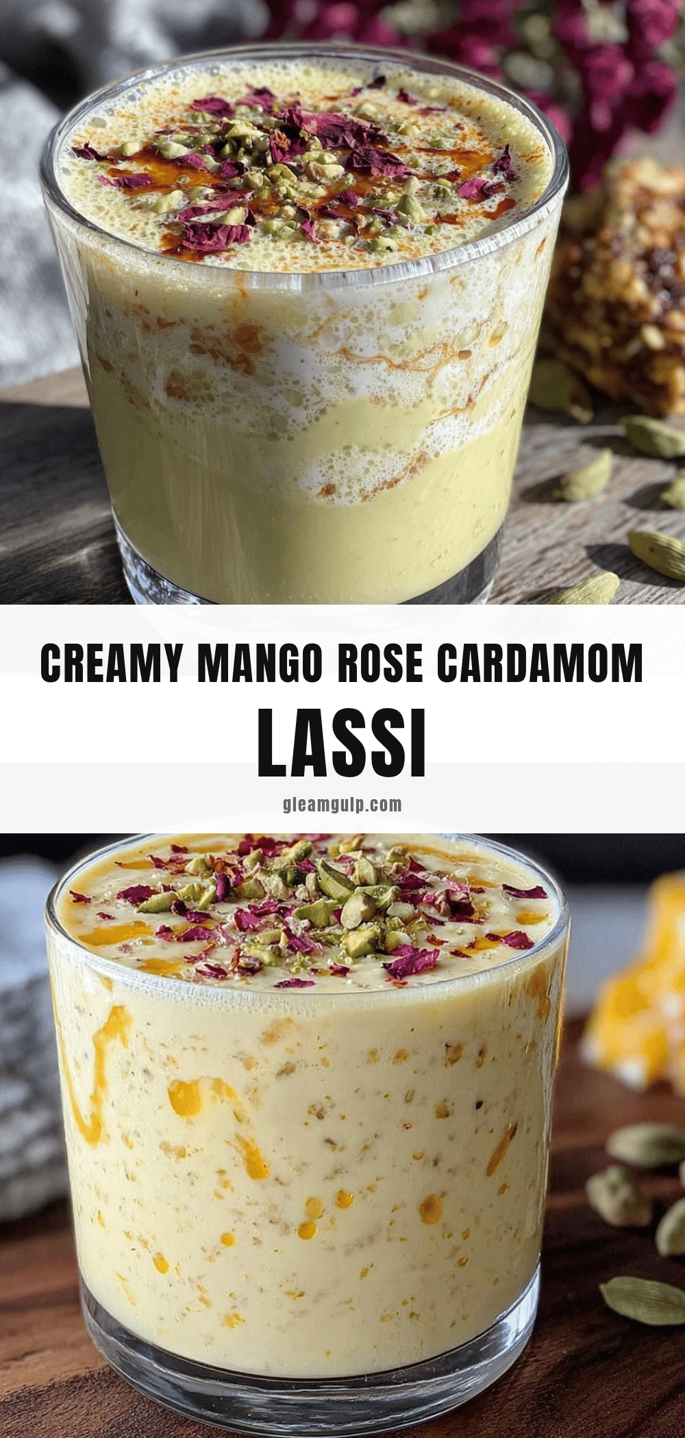 creamy mango rose cardamom lassi recipe