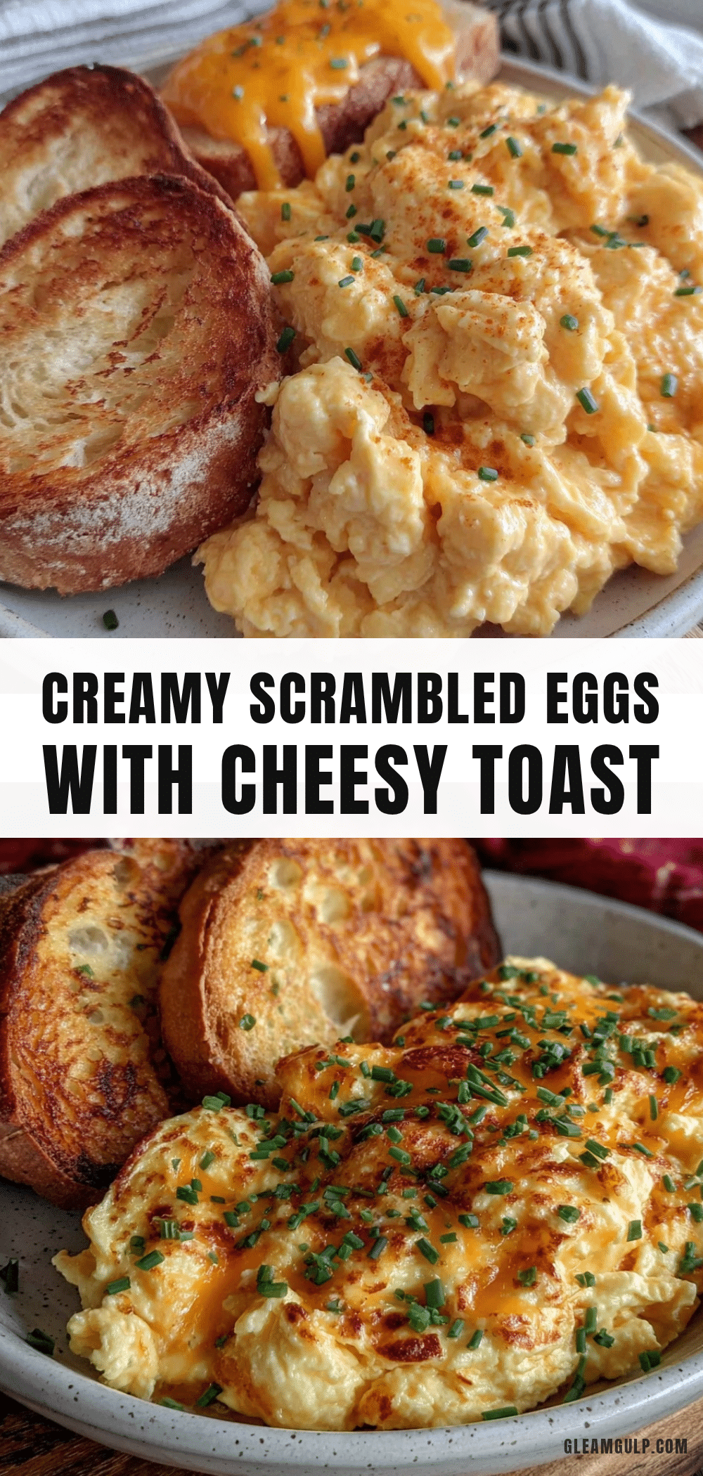 creamy scrambled eggs with cheesy toast recipe