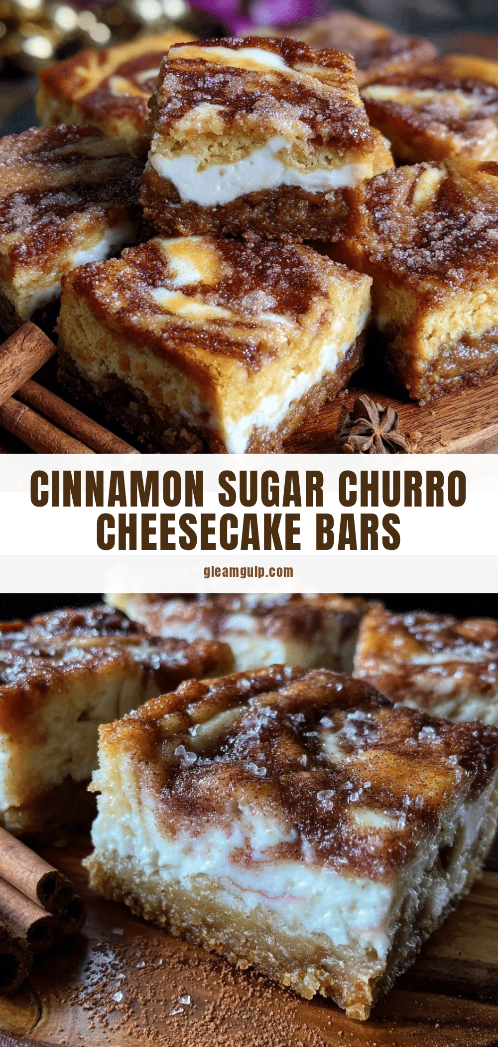 crispy churro cheesecake bars recipe