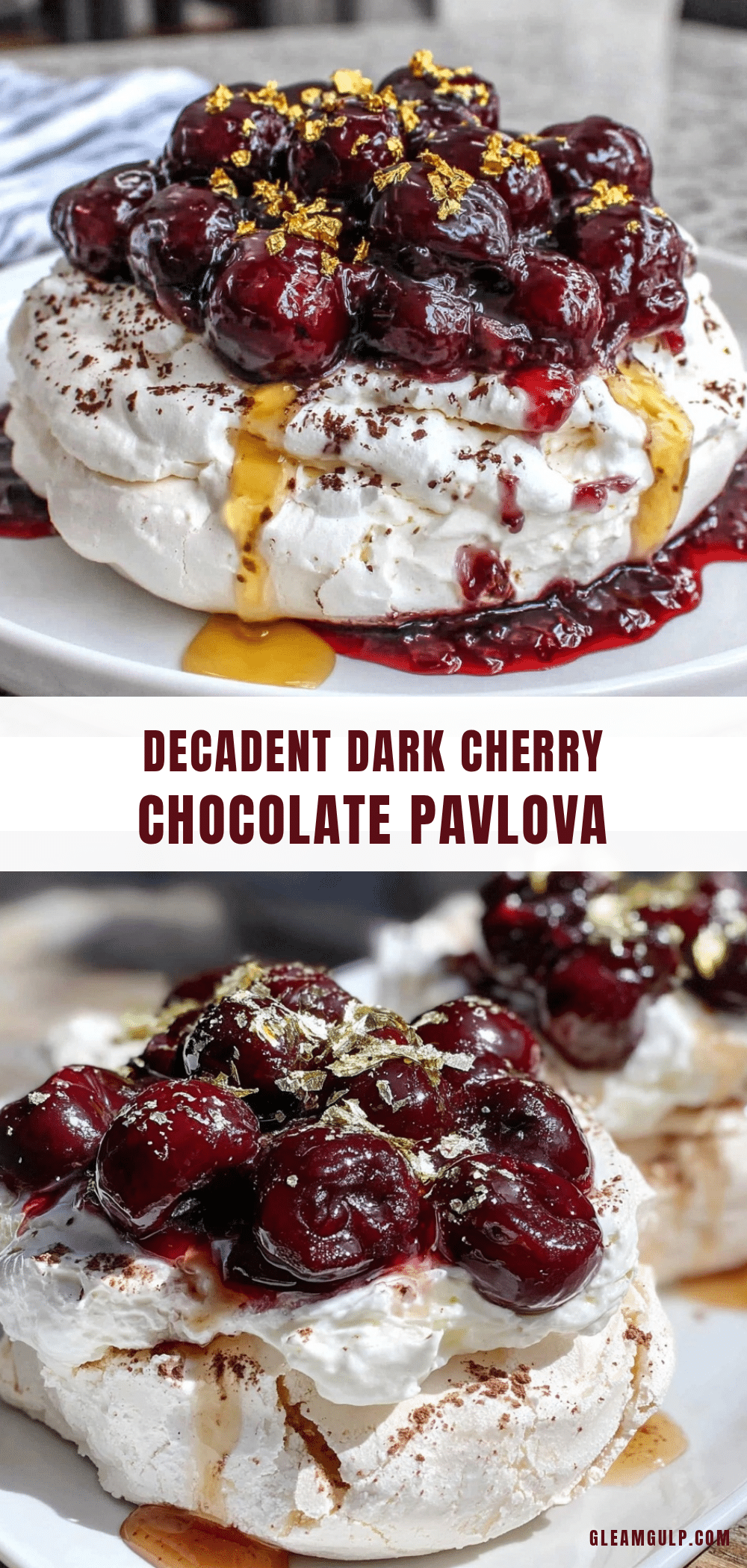 dark cherry chocolate pavlova recipe