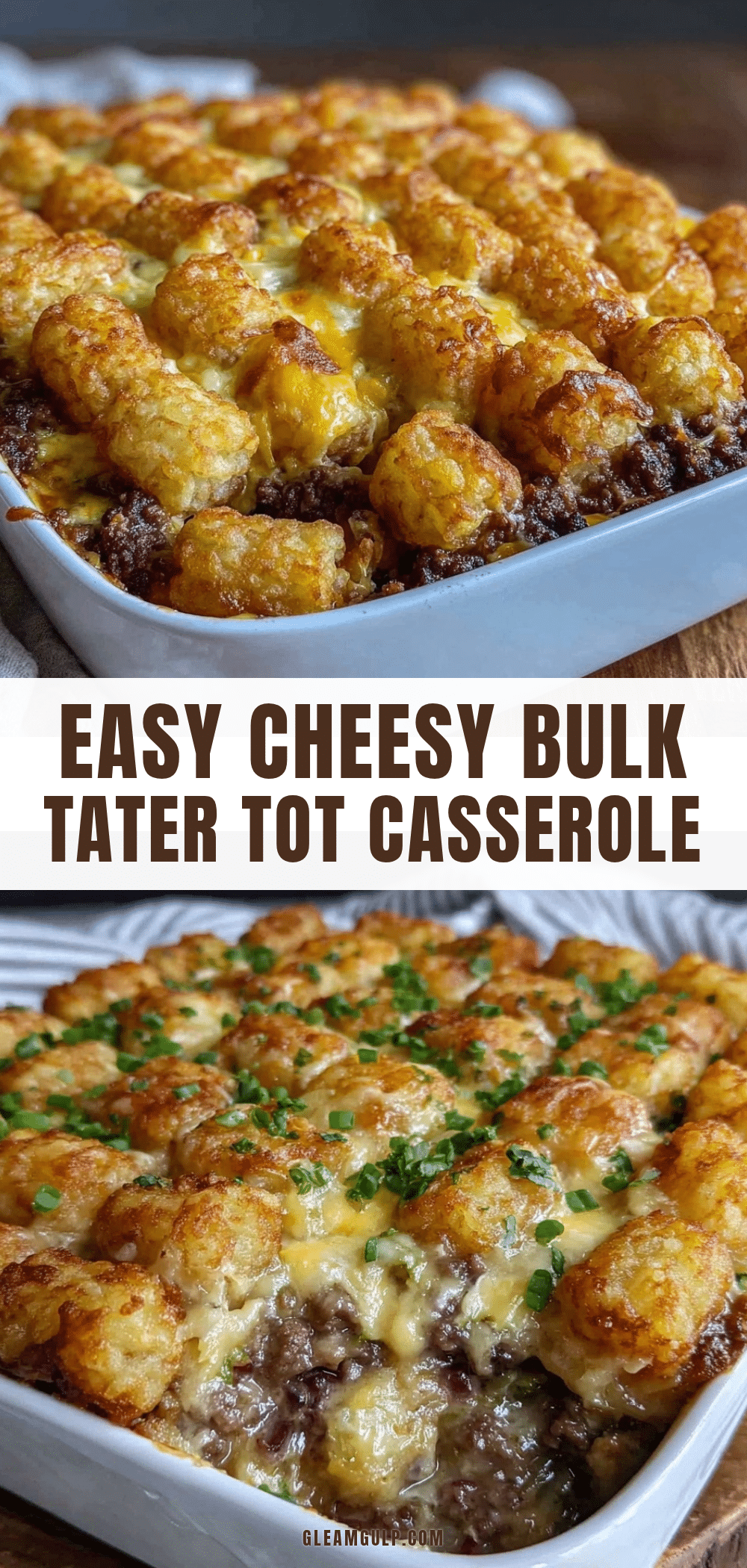 easy cheesy bulk tater tot casserole recipe