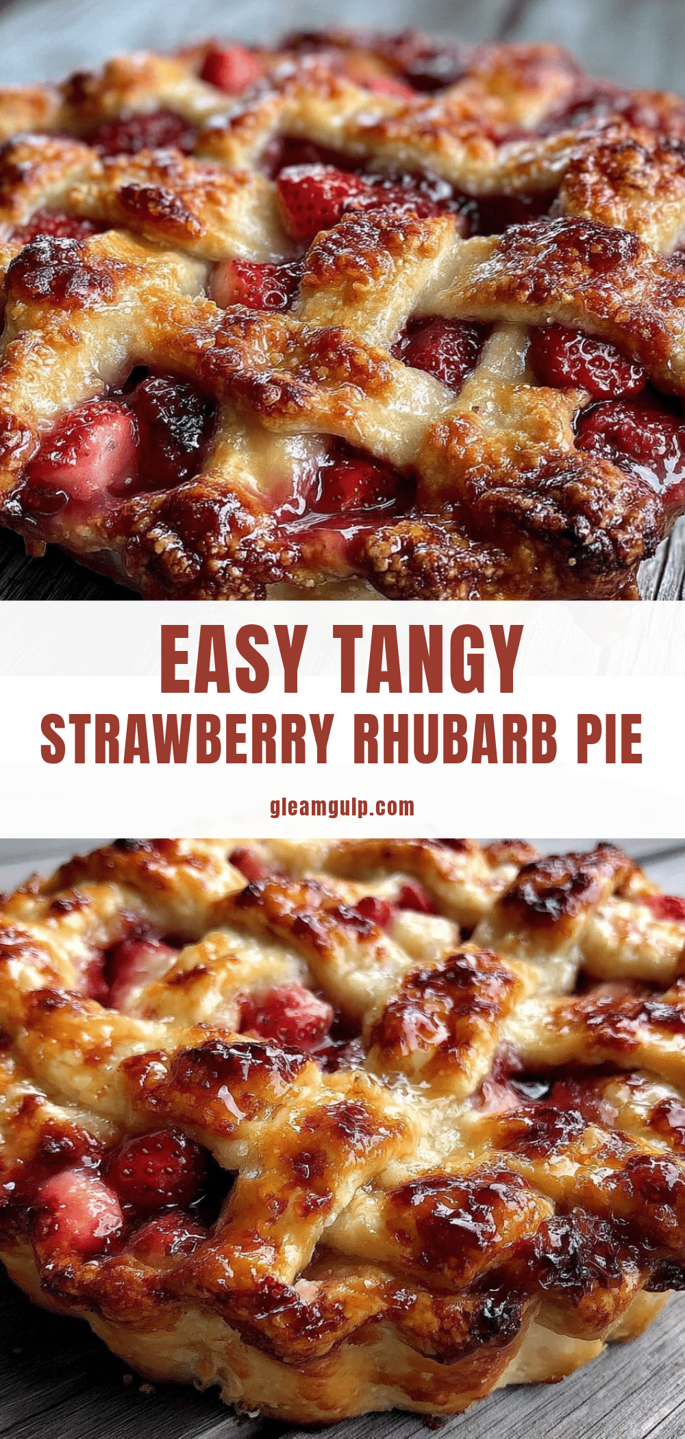 Easy Tangy Strawberry Rhubarb Pie recipe