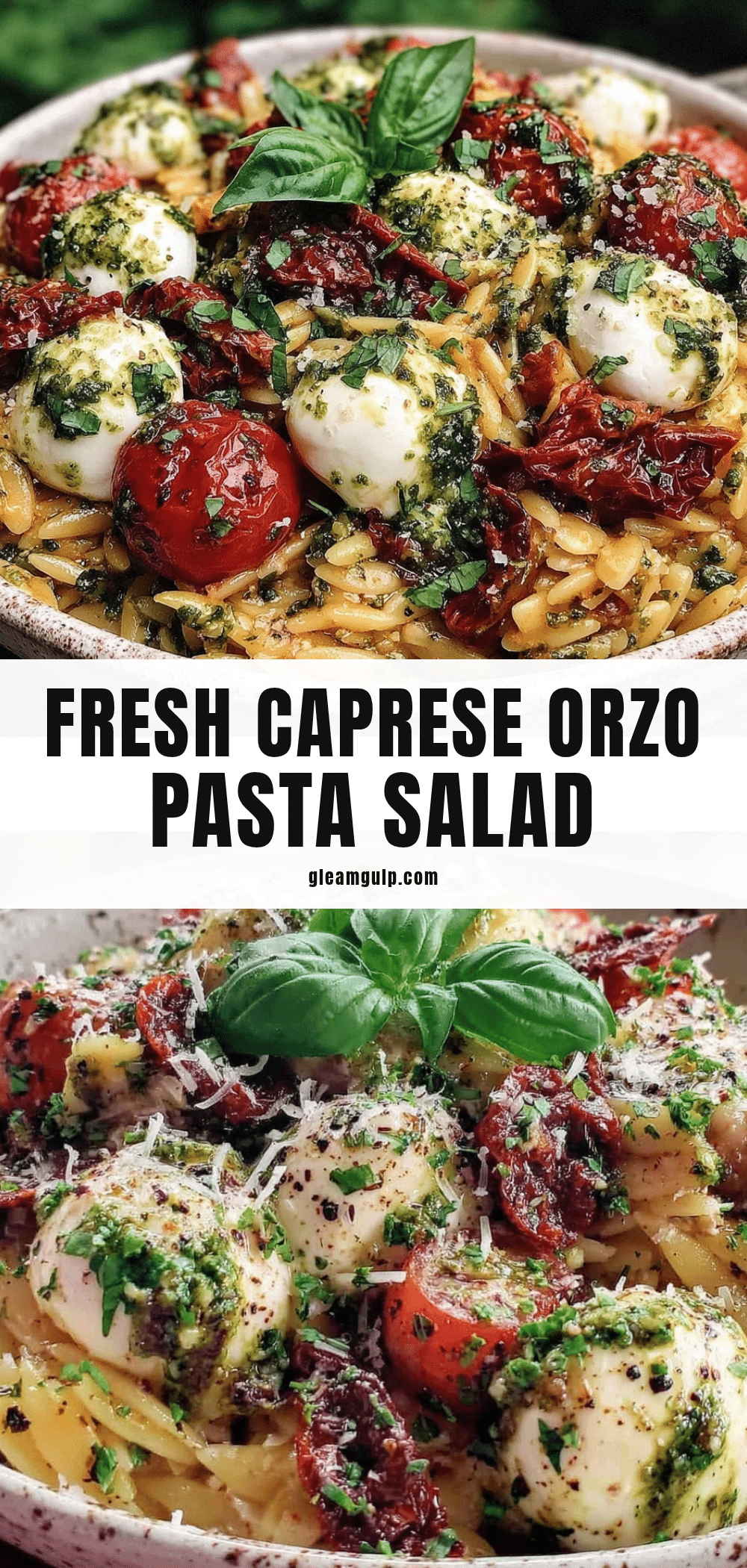 Fresh Caprese Orzo Pasta Salad recipe