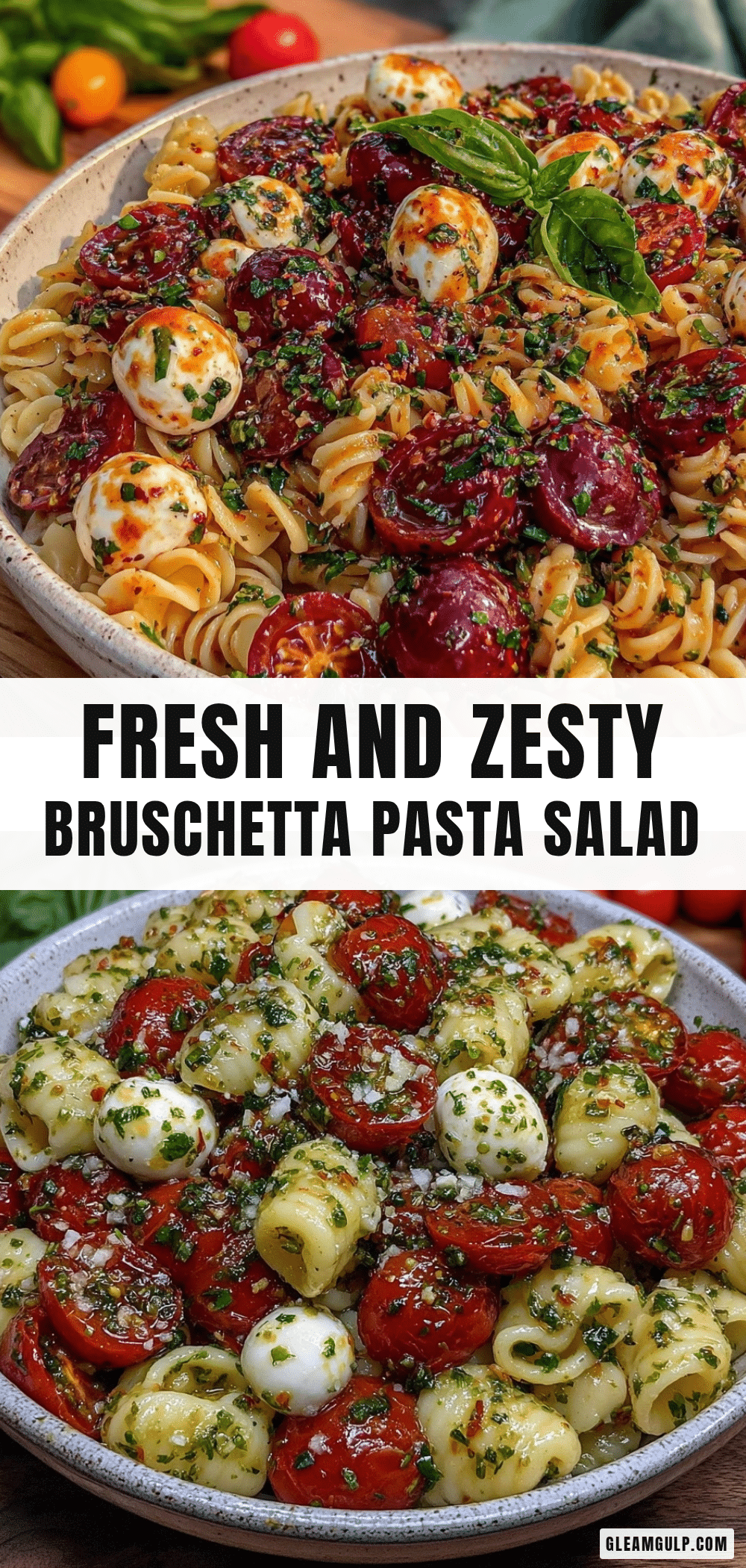 fresh cold bruschetta pasta salad recipe