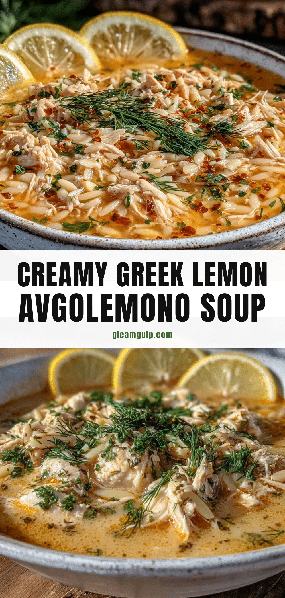 Greek lemon avgolemono chicken soup recipe