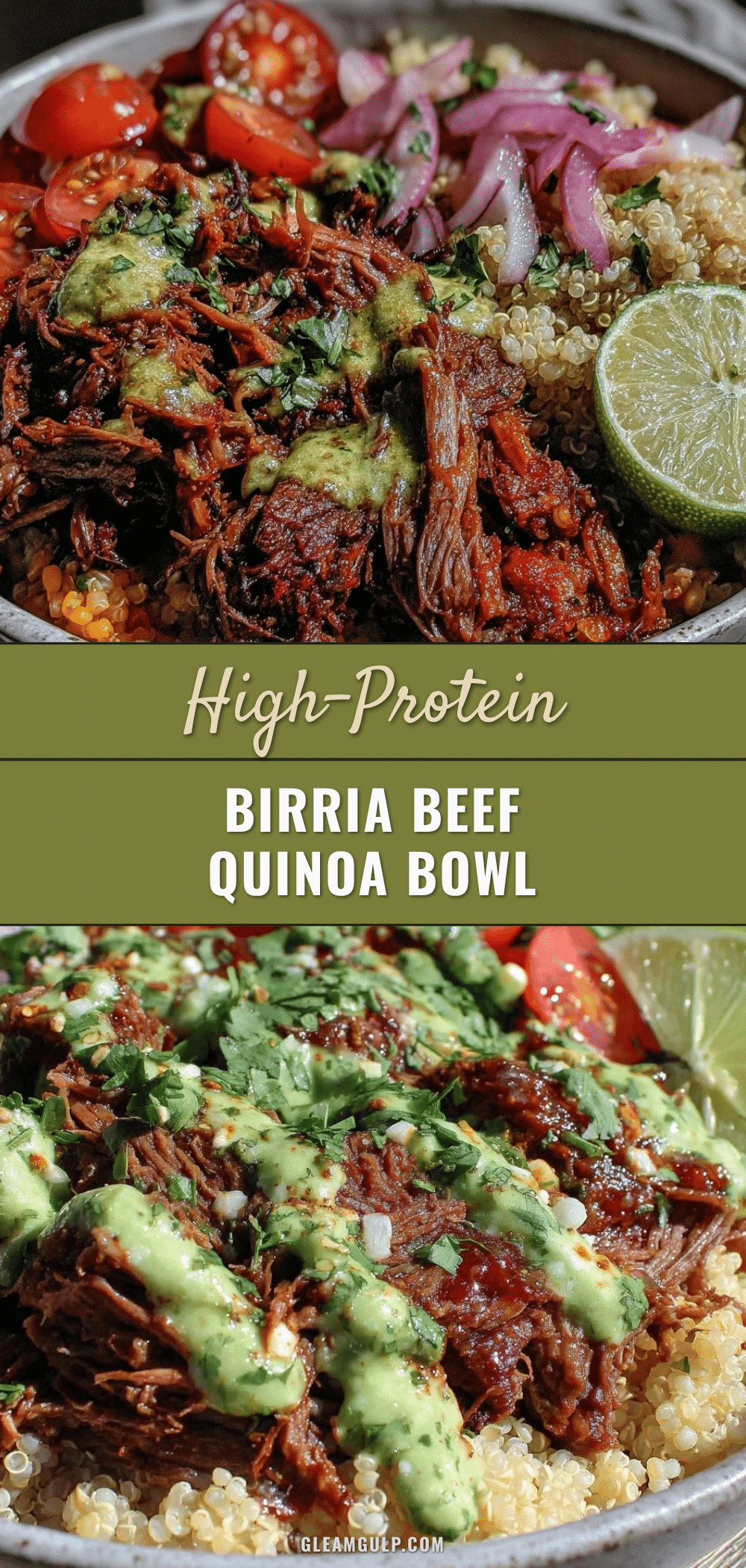 Healthy High-Protein Birria Beef and Quinoa Bowl recipe