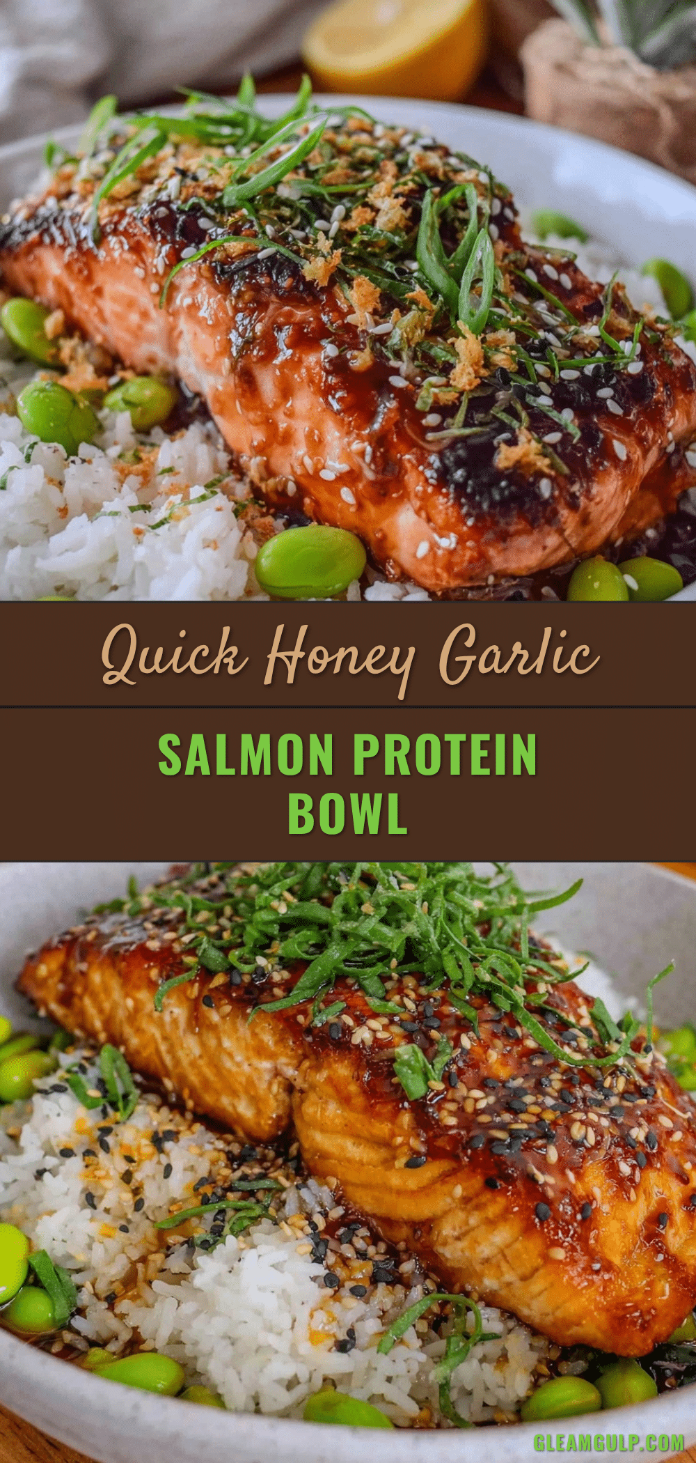 honey garlic salmon rice bowl recipe