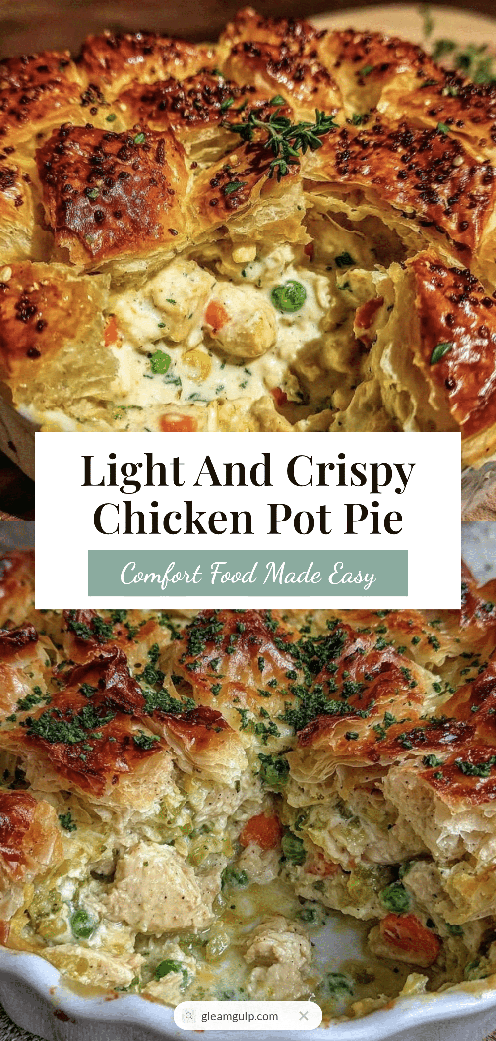light crispy chicken pot pie recipe