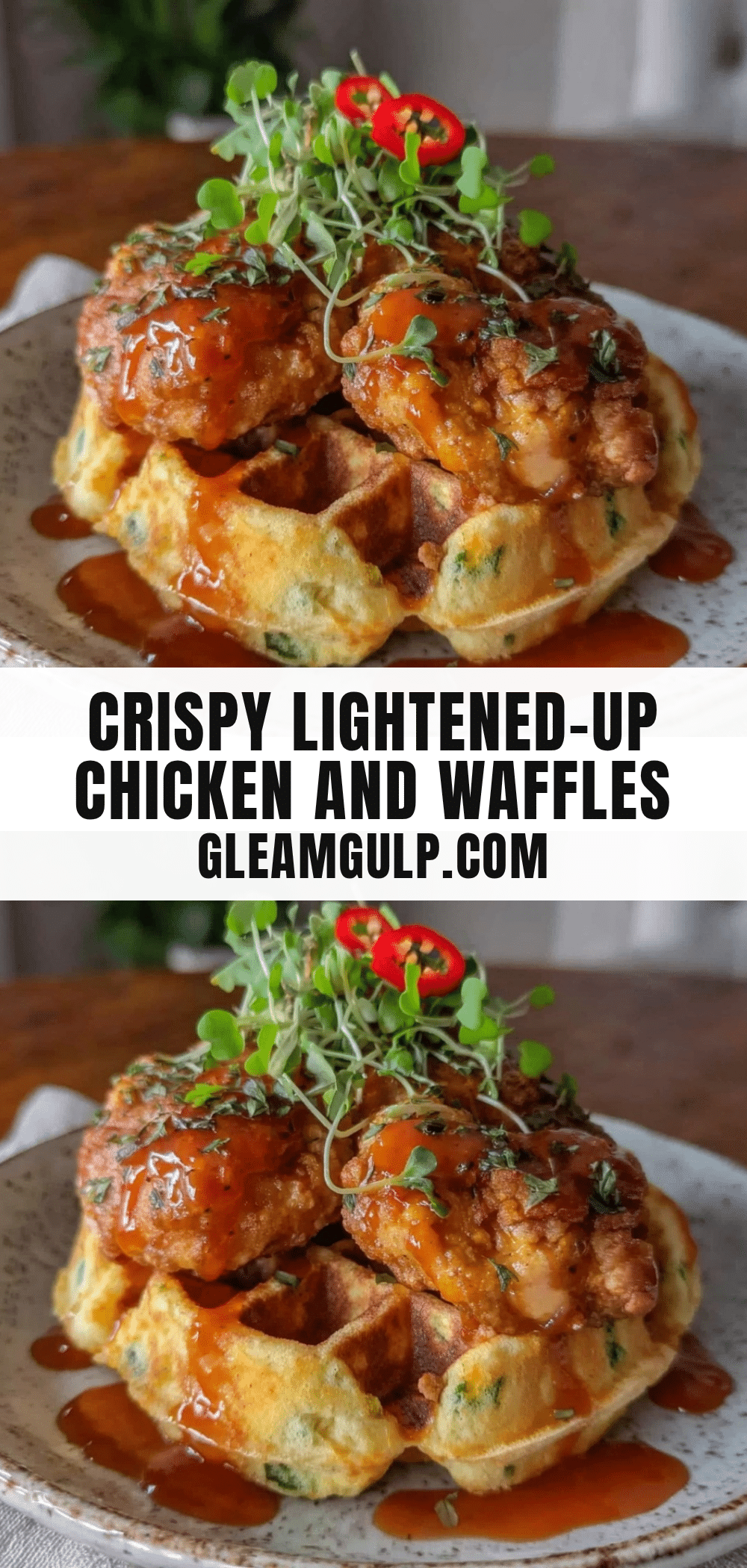light healthy chicken and waffles recipe