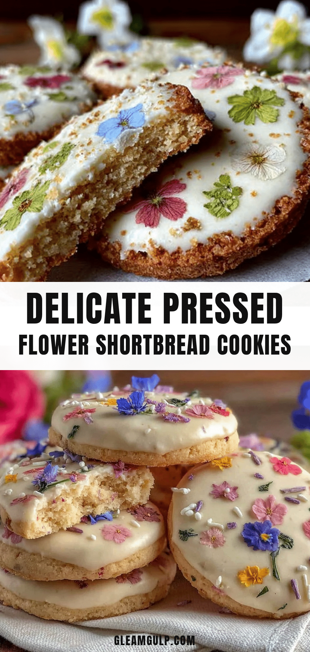 pressed flower shortbread cookies recipe