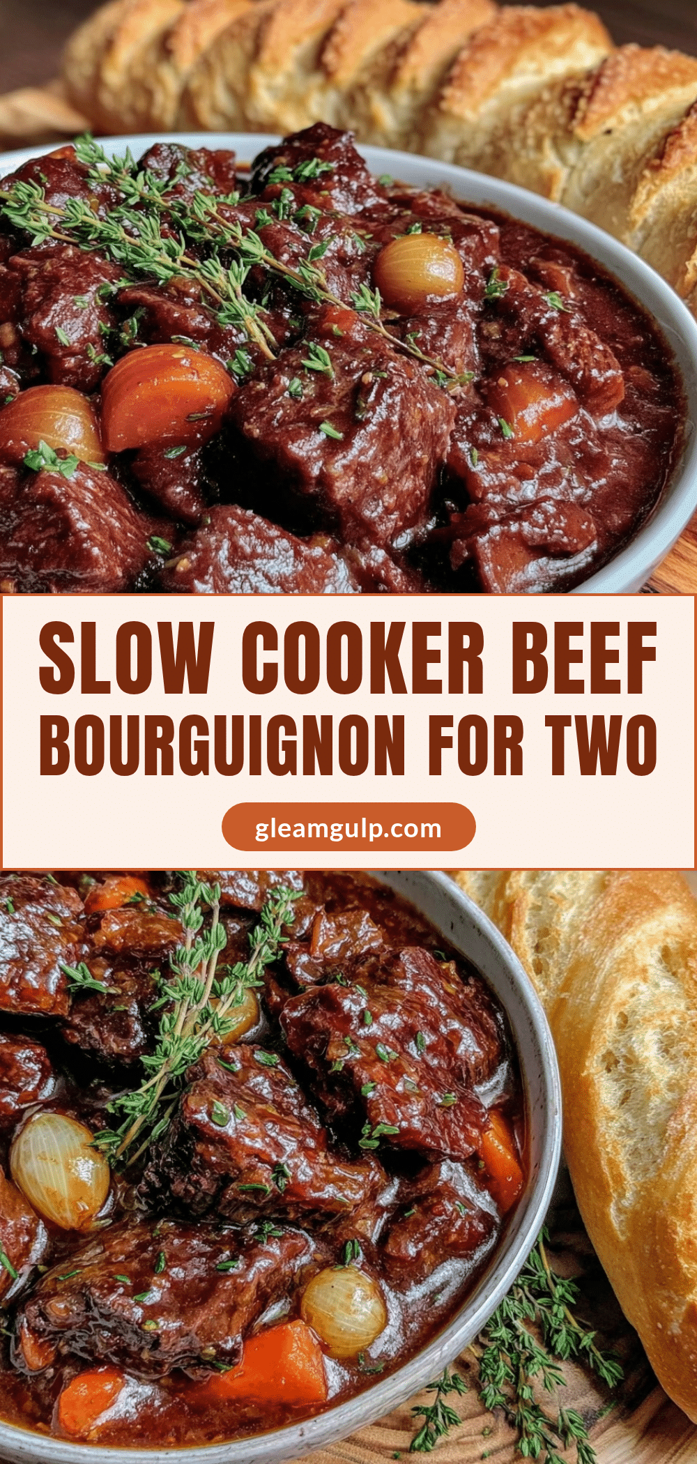 slow cooker beef bourguignon for two recipe