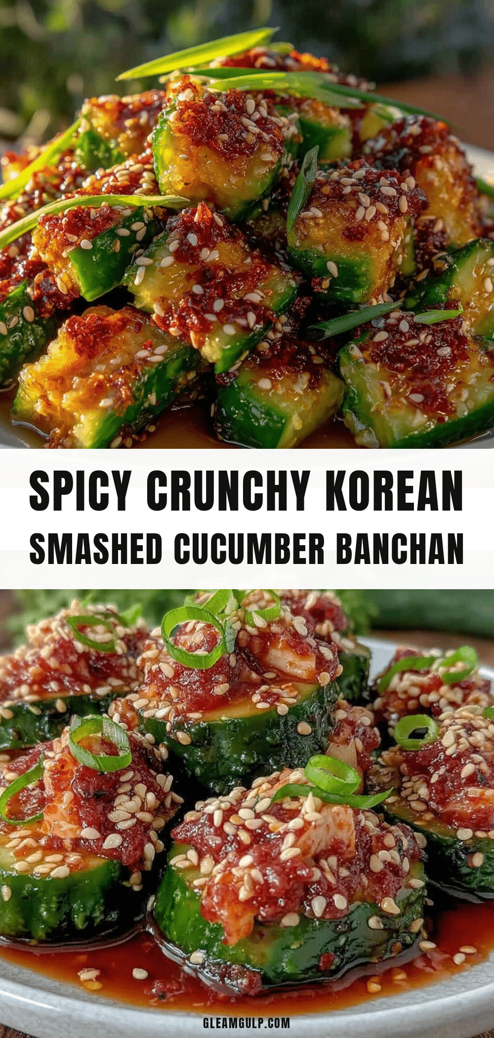 Spicy Korean Smashed Cucumber Banchan recipe