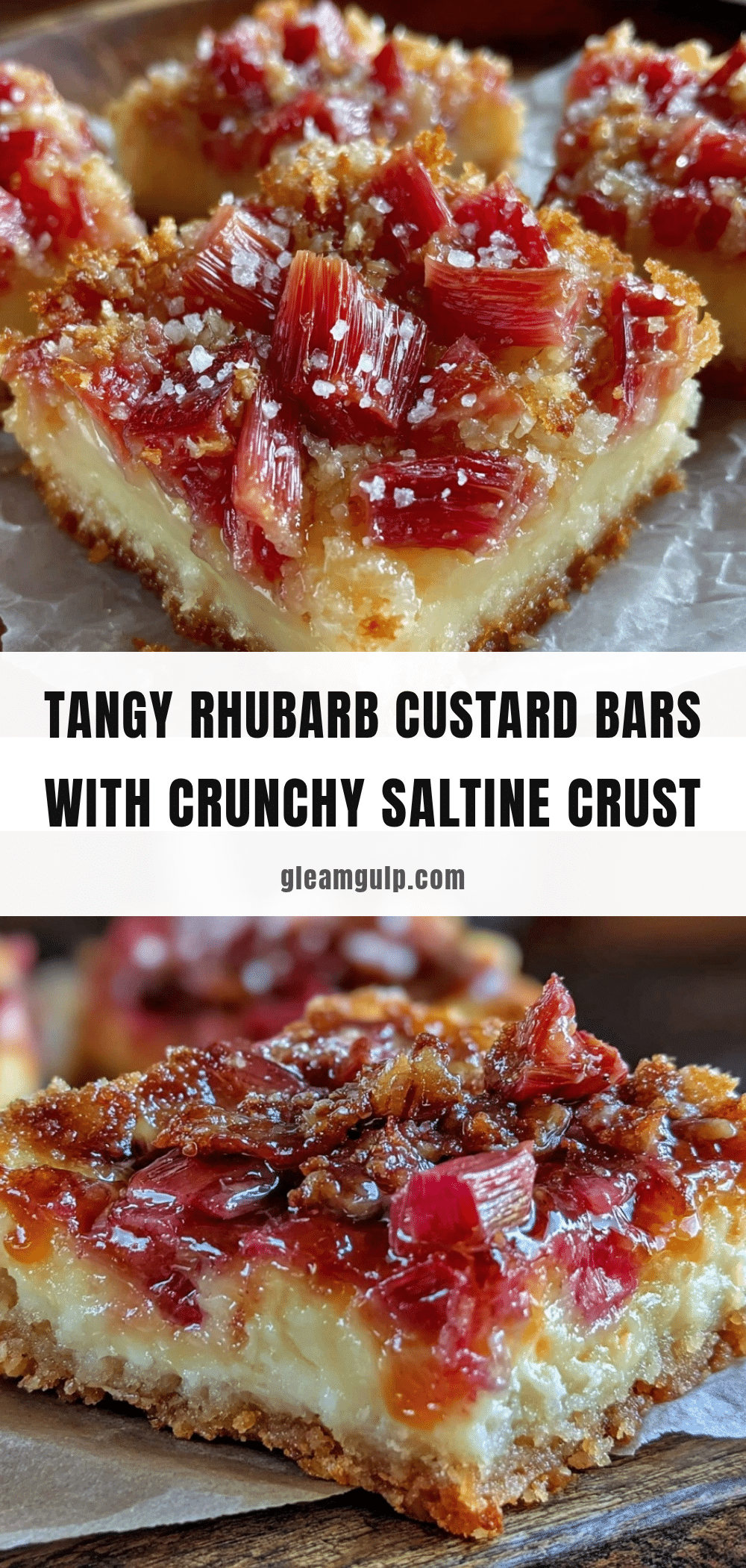 tangy rhubarb custard bars recipe