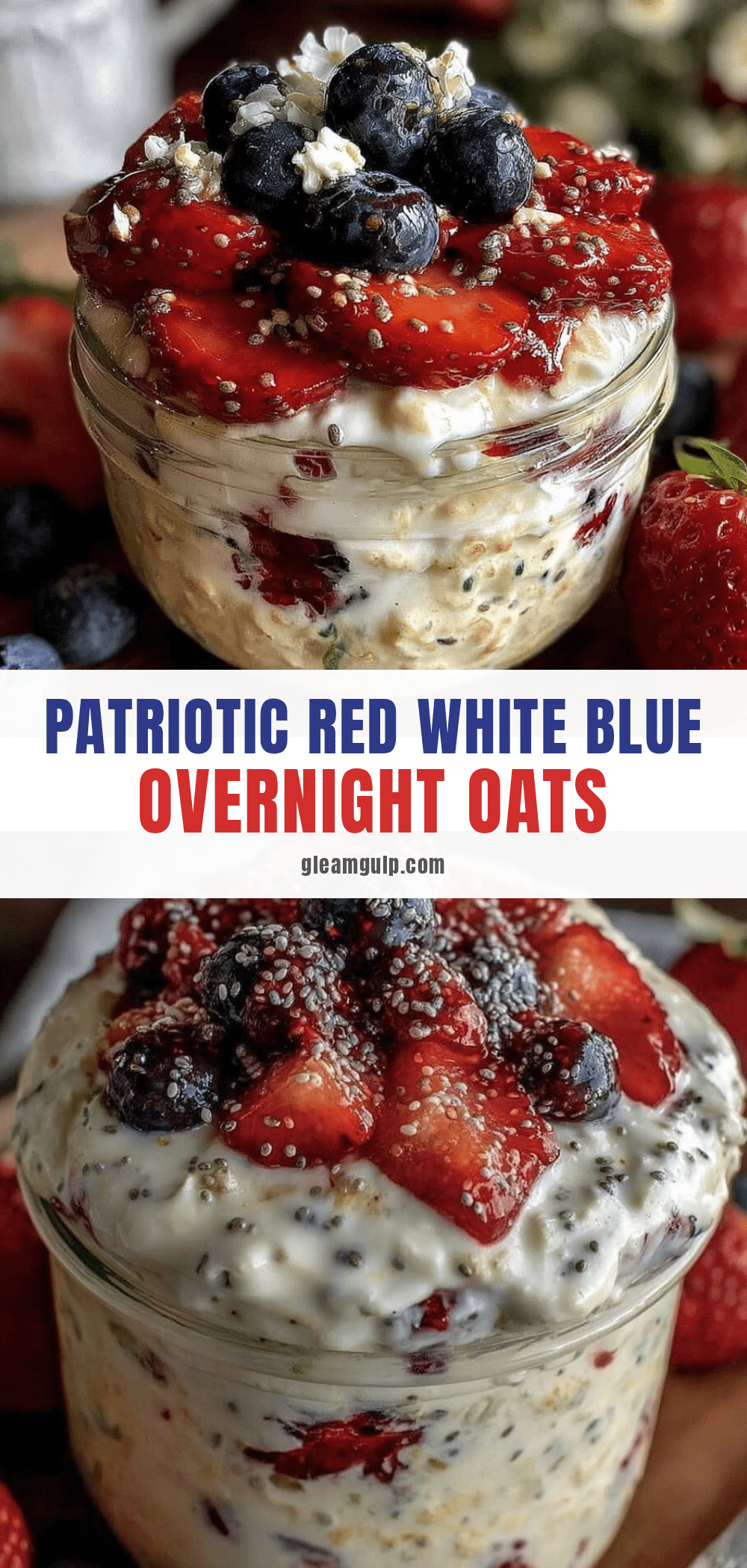 fresh red white blue overnight oats recipe