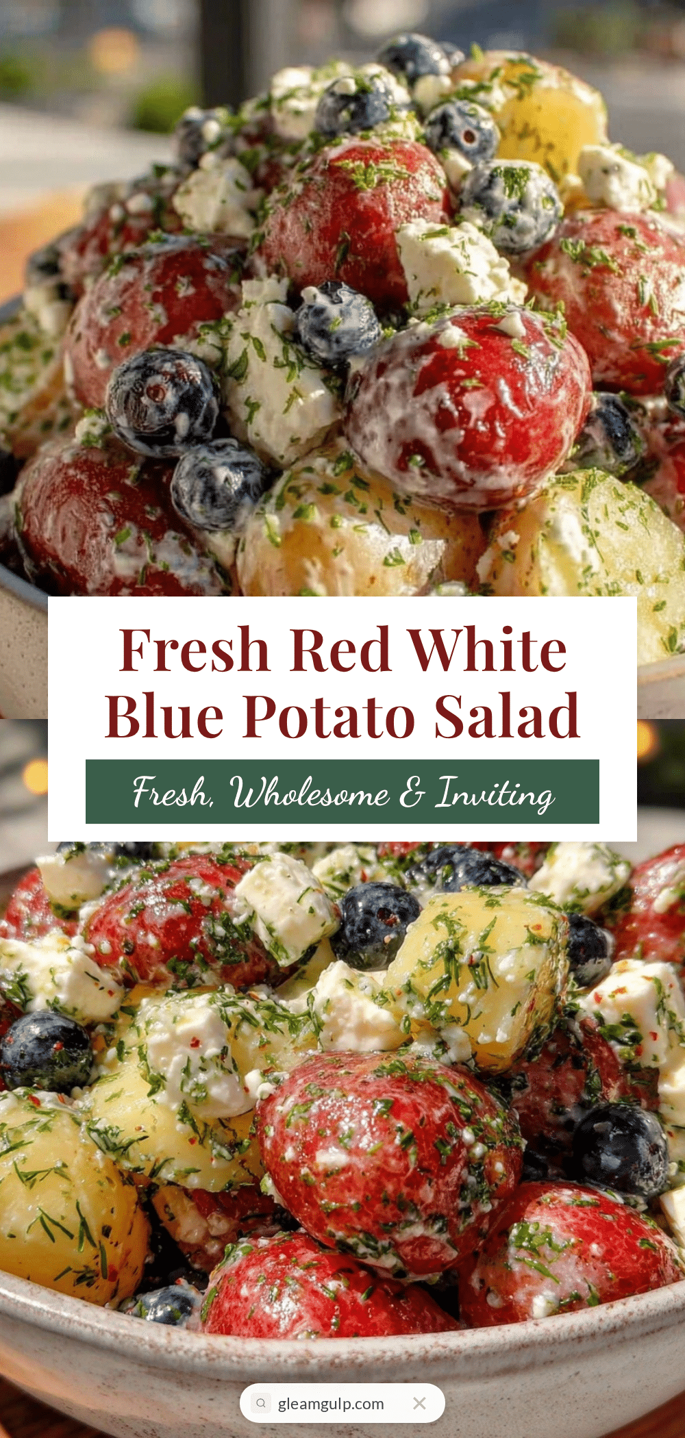 Fresh Red White Blue Potato Salad recipe