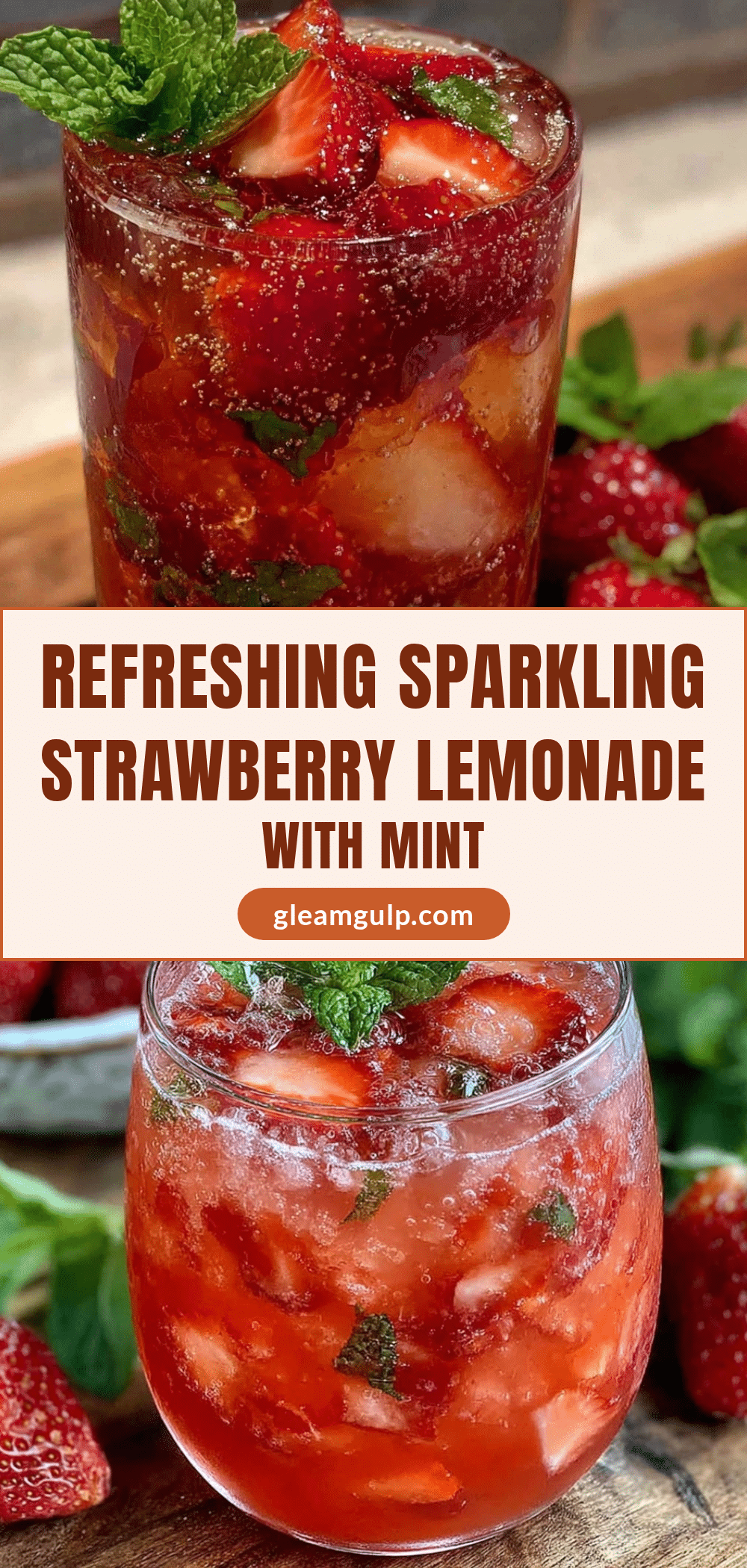 fresh sparkling strawberry lemonade with mint recipe