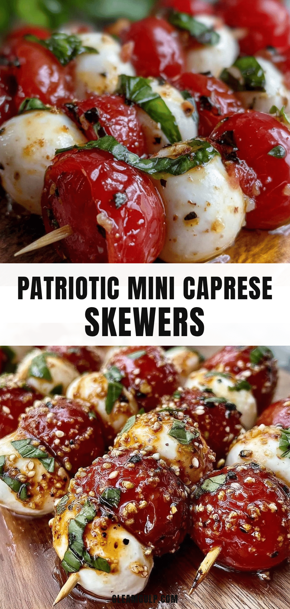 mini American flag Caprese skewers recipe
