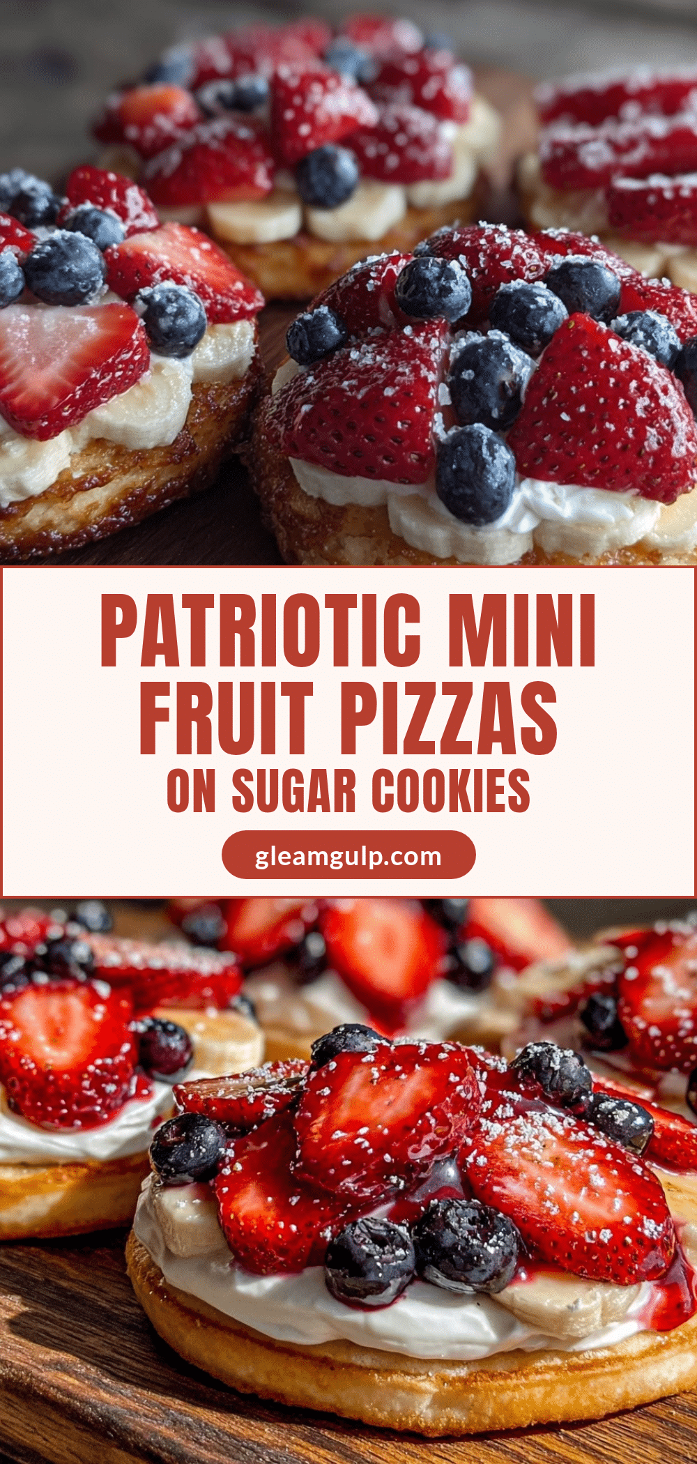 mini American flag fruit pizzas recipe