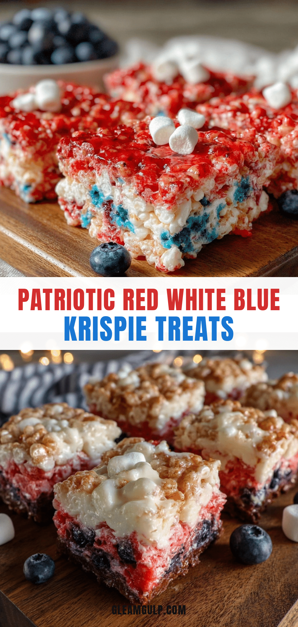 Red White Blue Rice Krispie Treats recipe