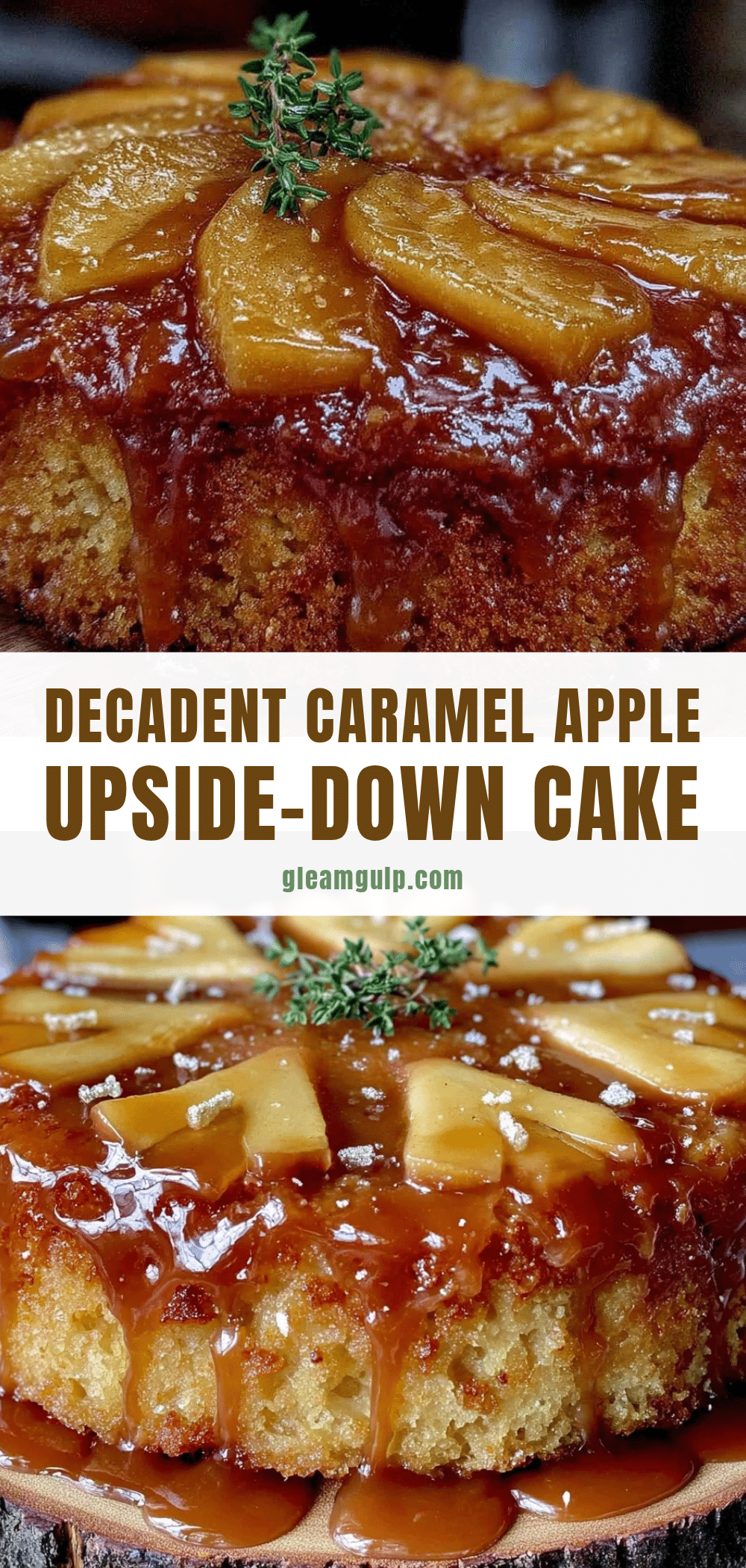 caramel apple upside-down cake recipe