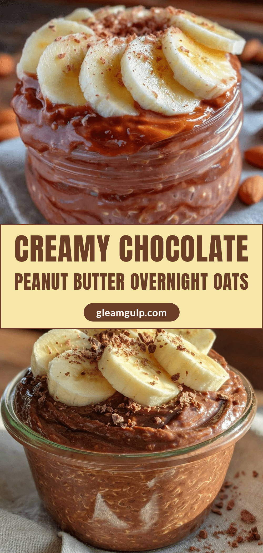 creamy chocolate peanut butter overnight oats recipe