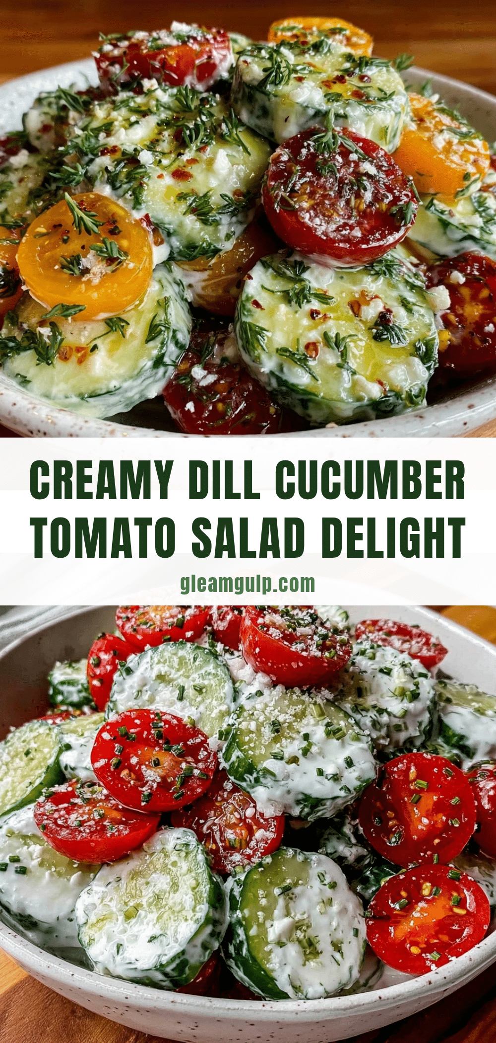 creamy dill cucumber tomato salad recipe