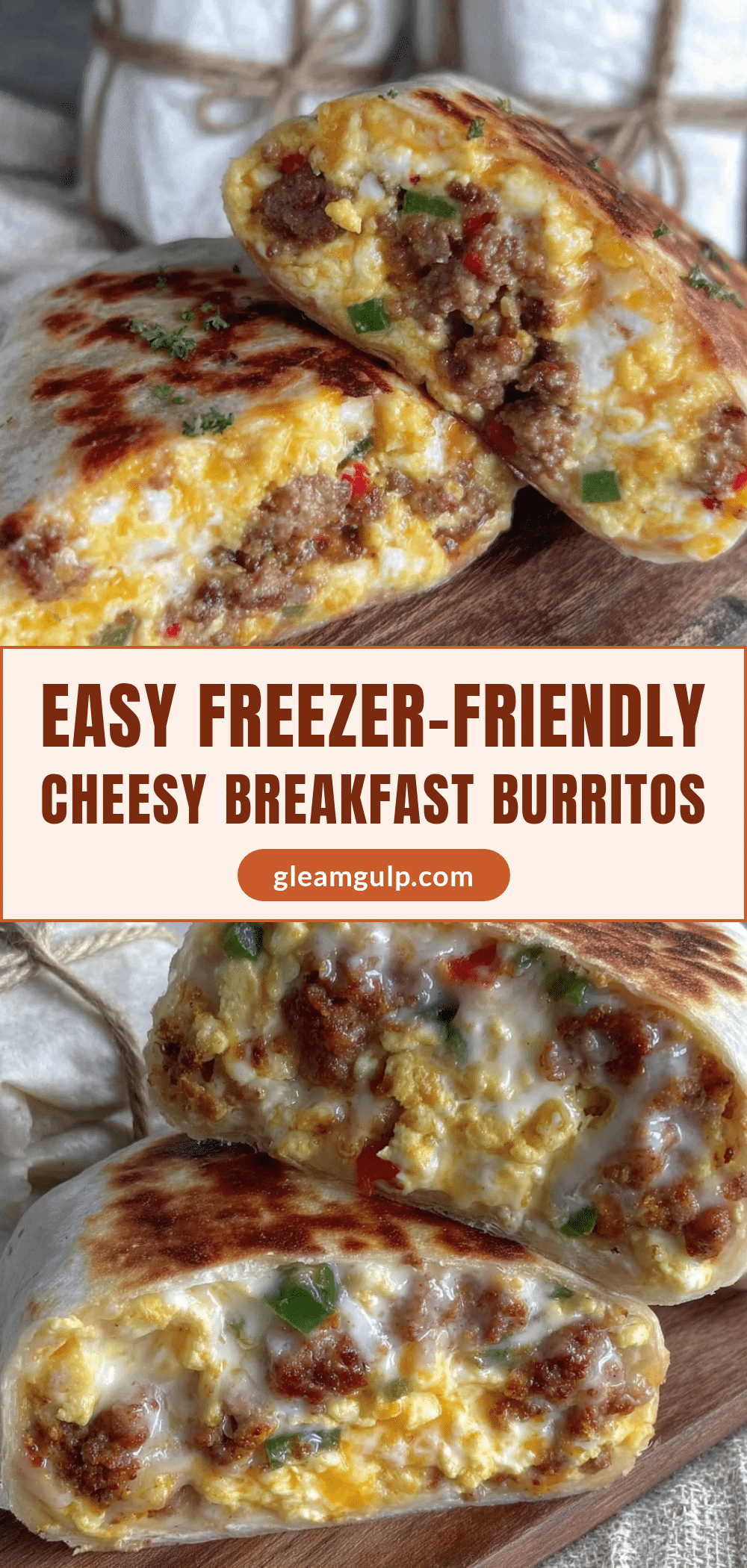 freezer-friendly egg and cheese breakfast burritos recipe