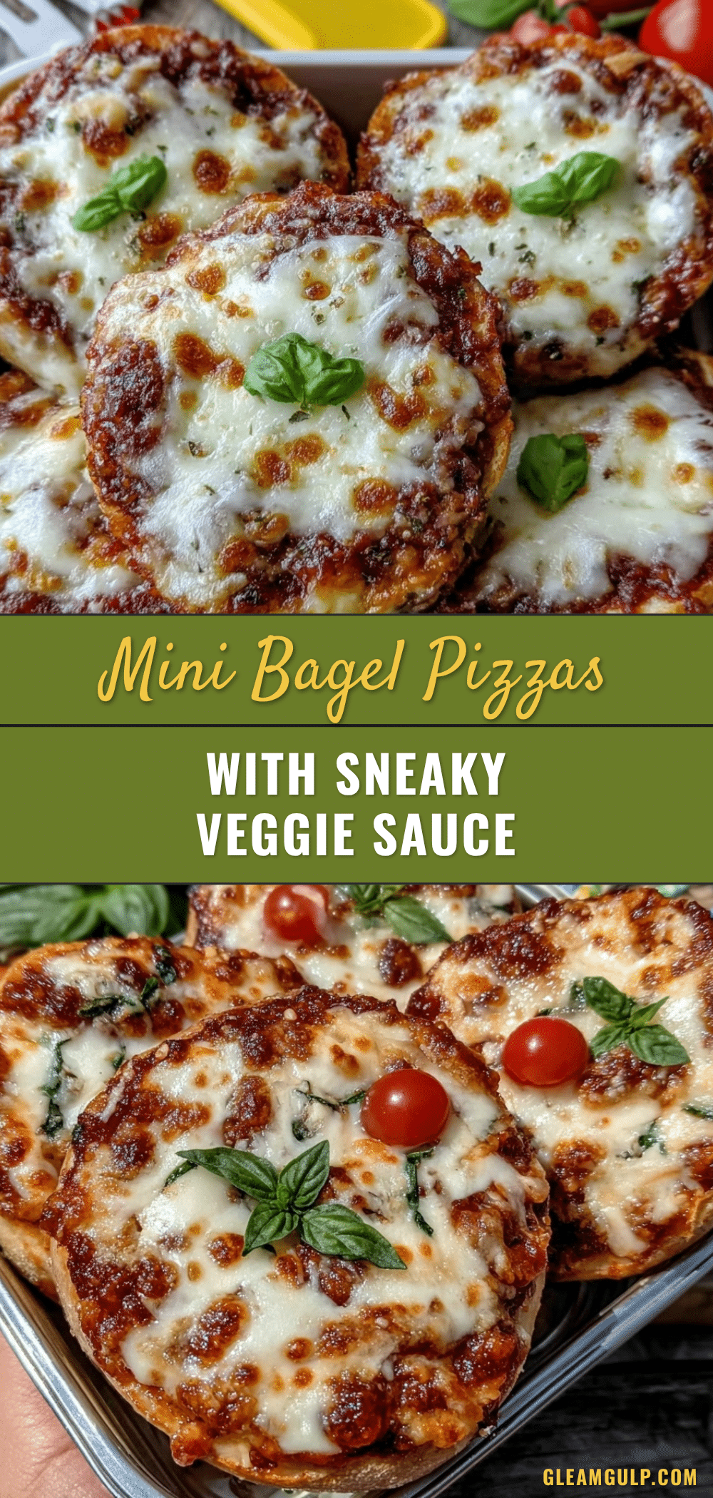 Healthy Mini Bagel Pizza recipe