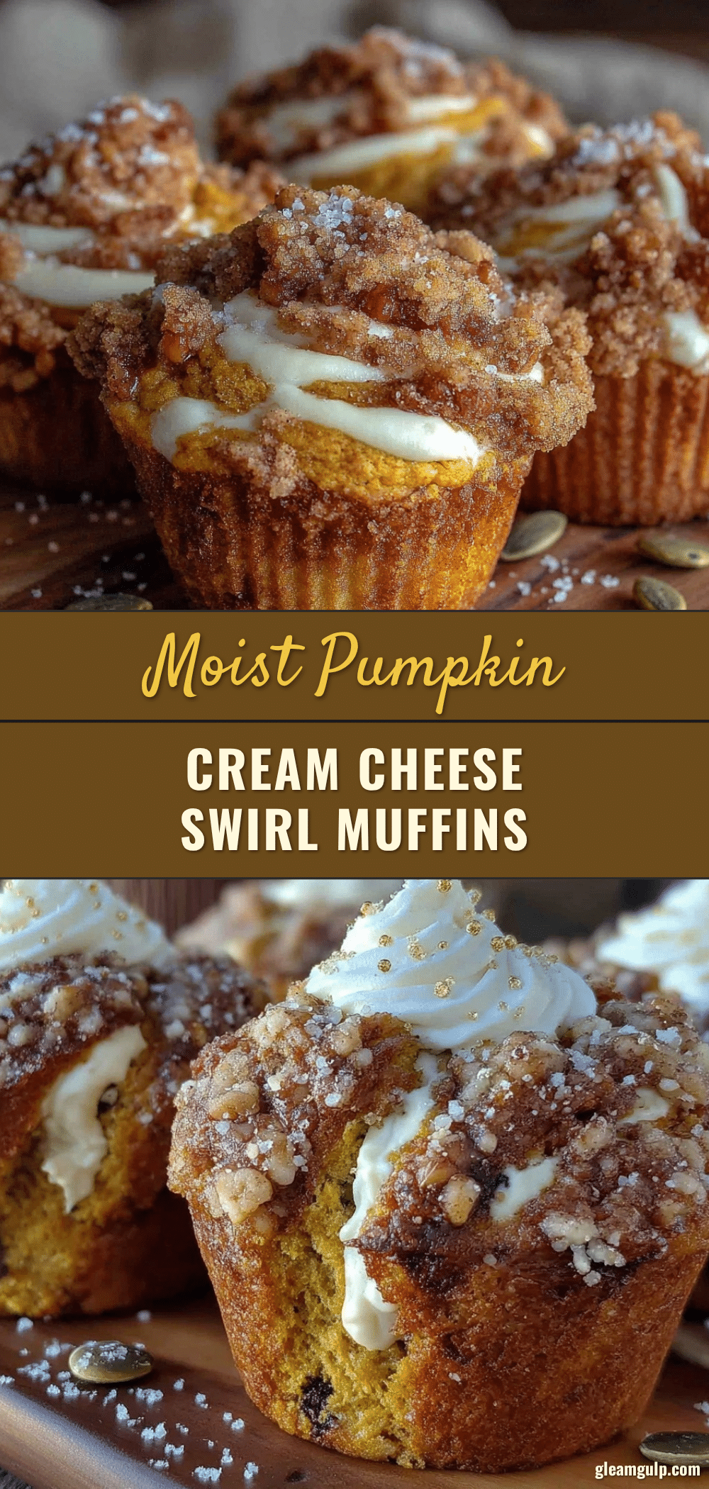 moist pumpkin cream cheese swirl muffins recipe