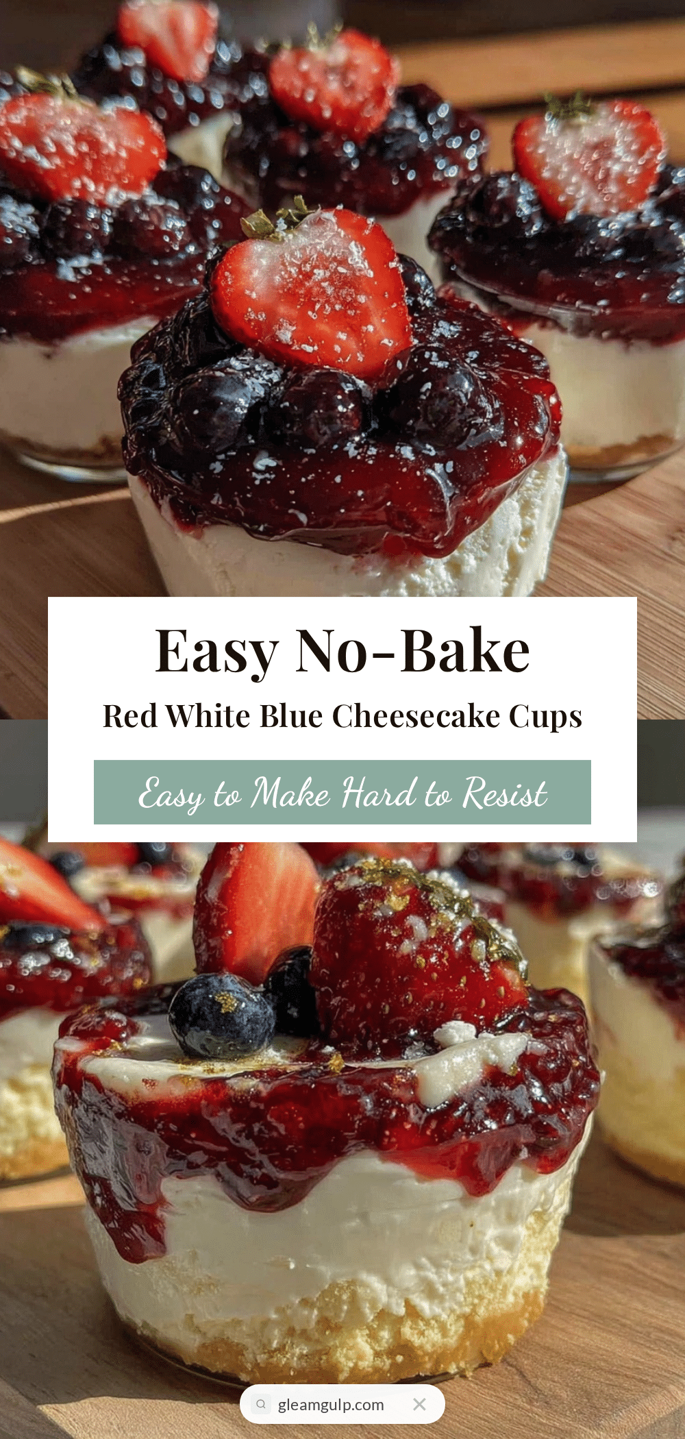 no bake red white blue cheesecake cups recipe