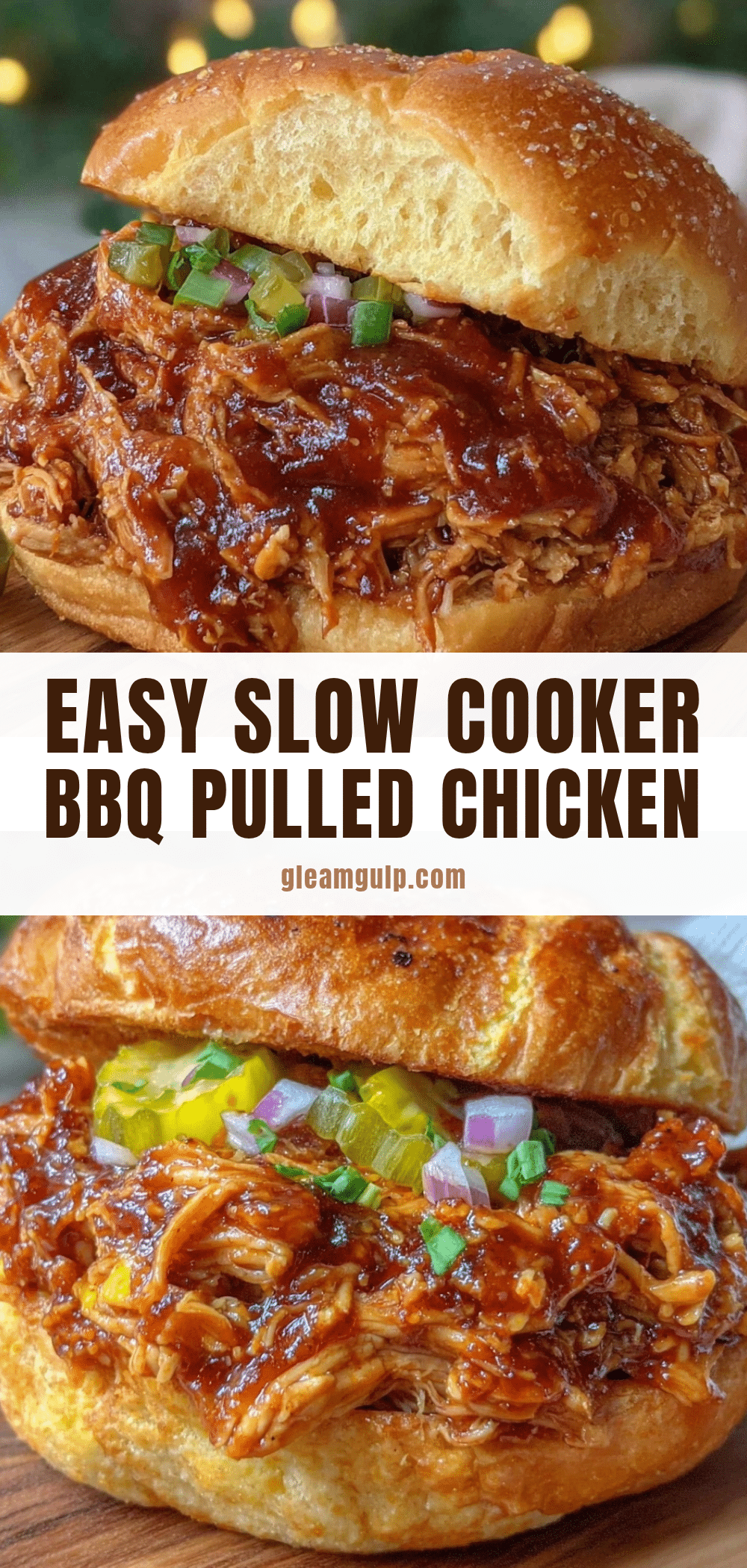 slow cooker bbq pulled chicken sandwiches recipe