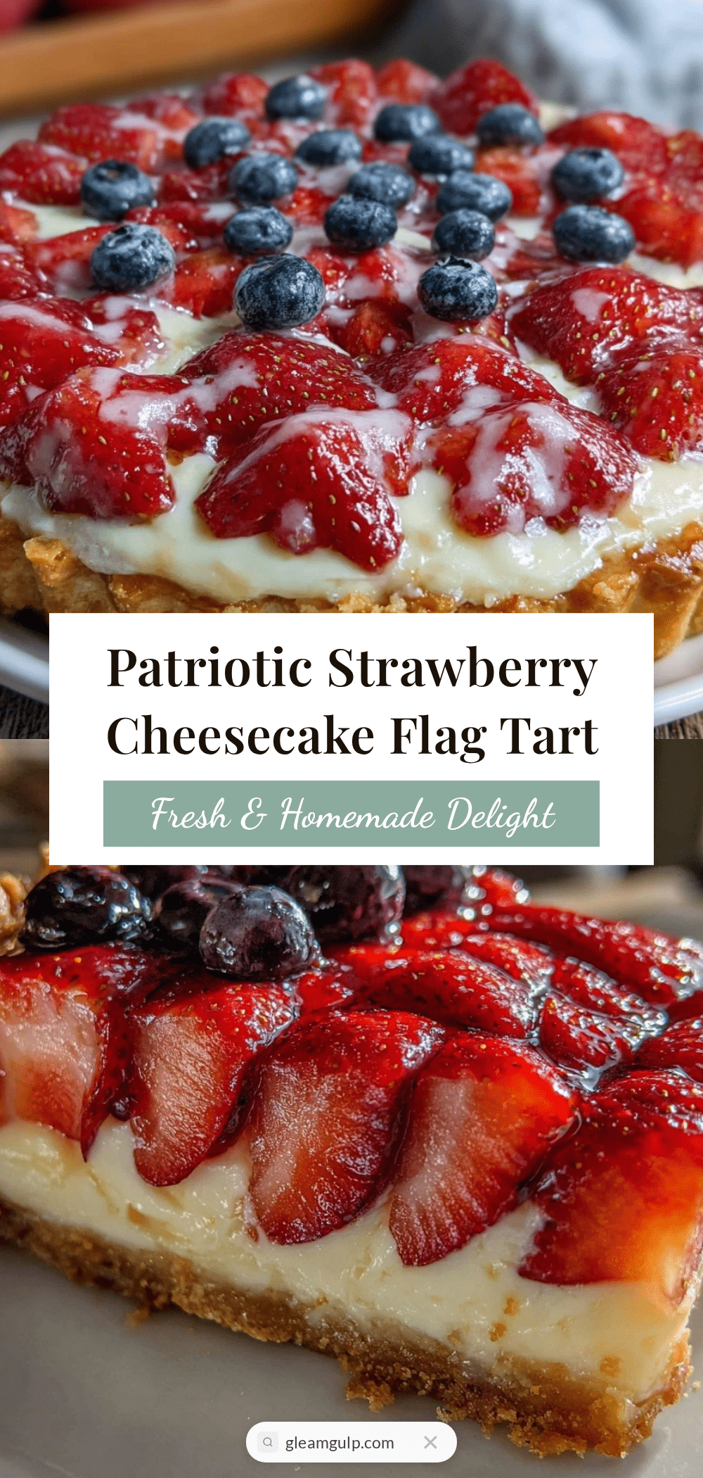 strawberry cheesecake flag tart recipe