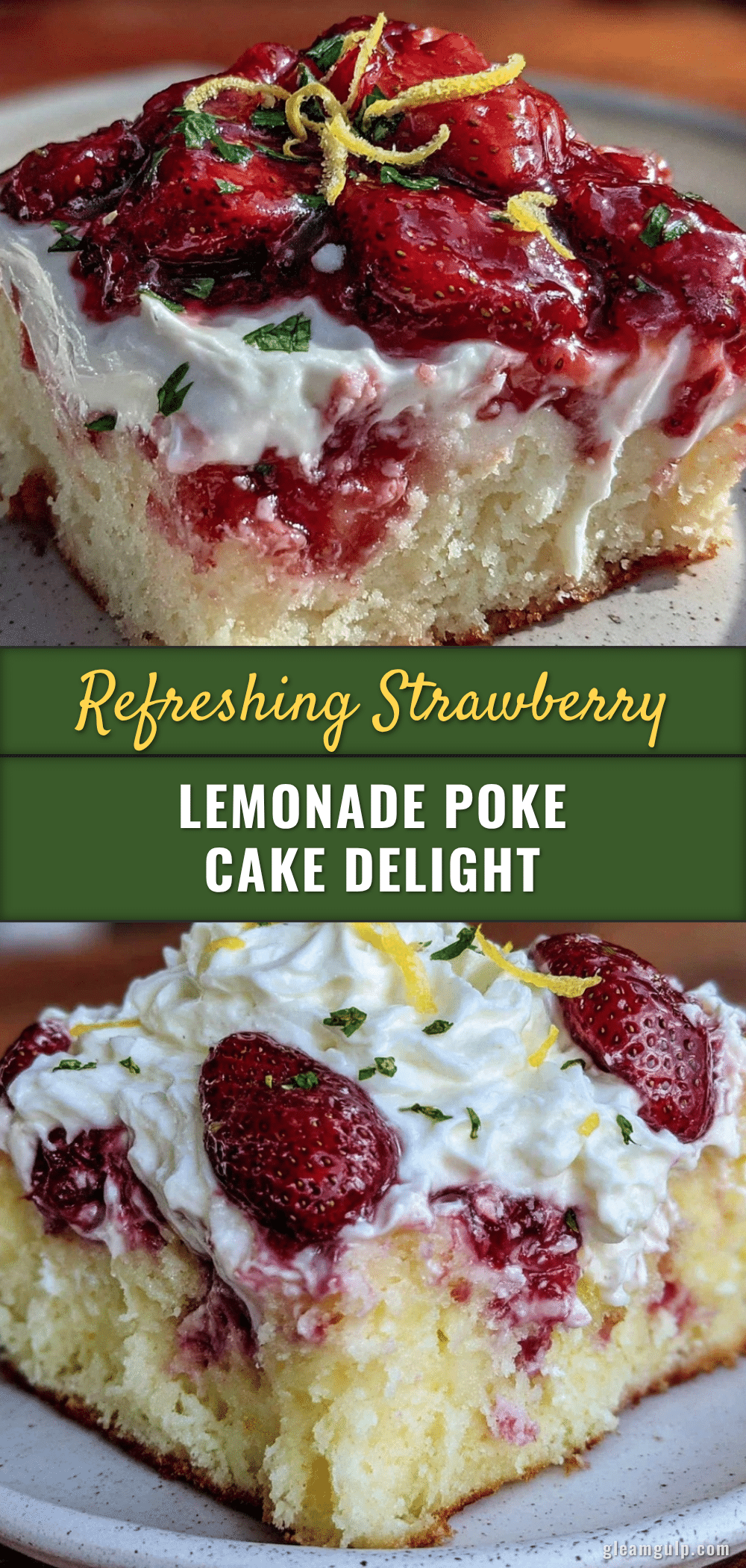 strawberry lemonade poke cake recipe