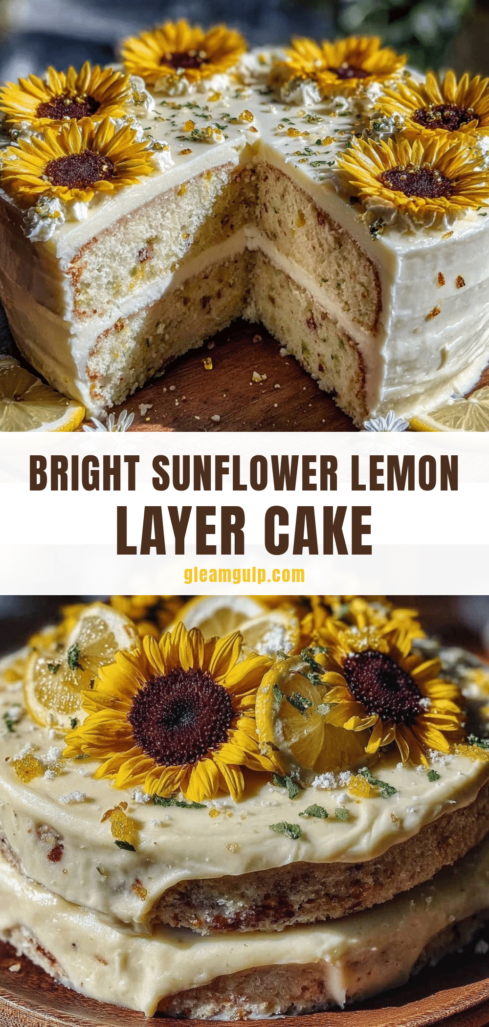 sunflower lemon layer cake recipe