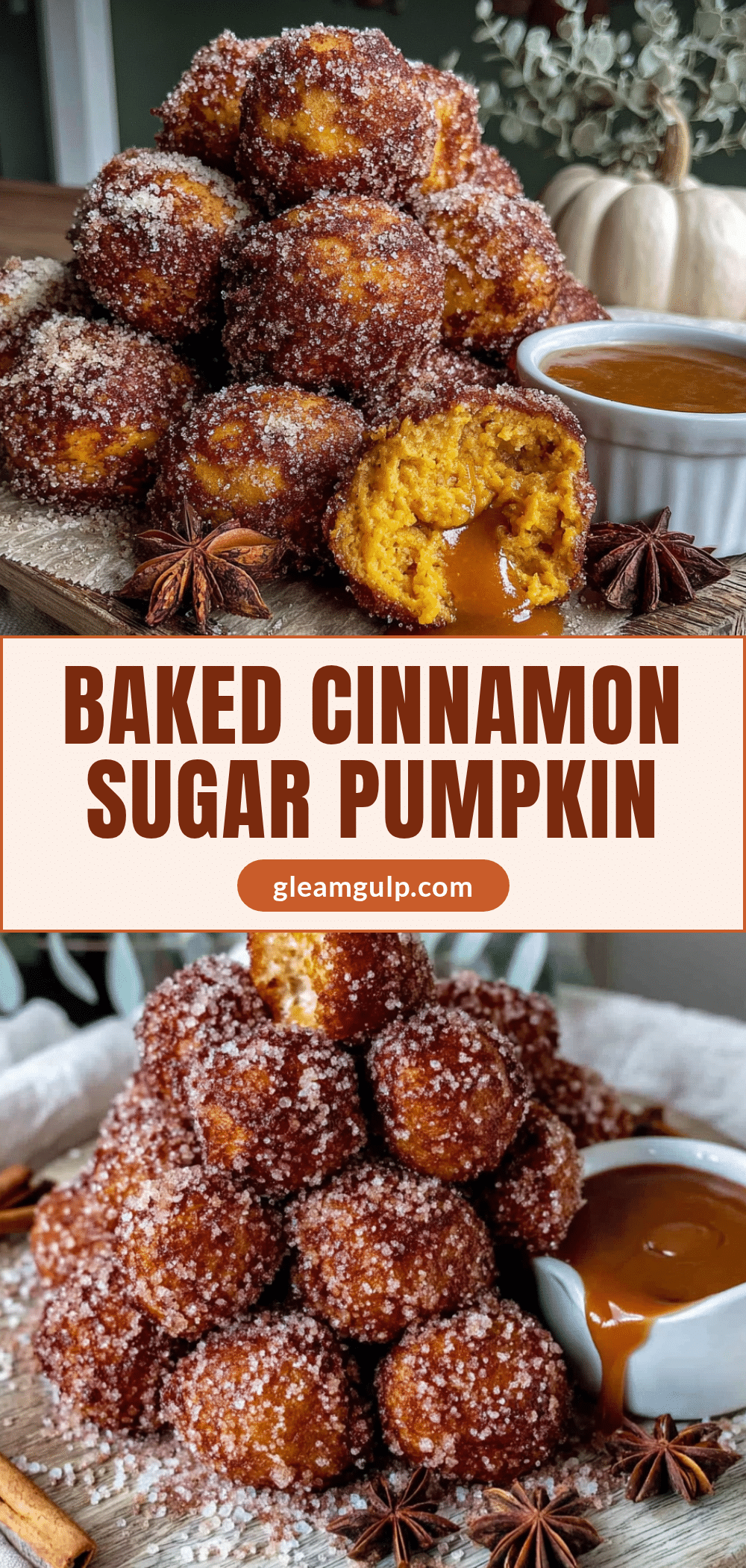 baked cinnamon sugar pumpkin donut holes recipe