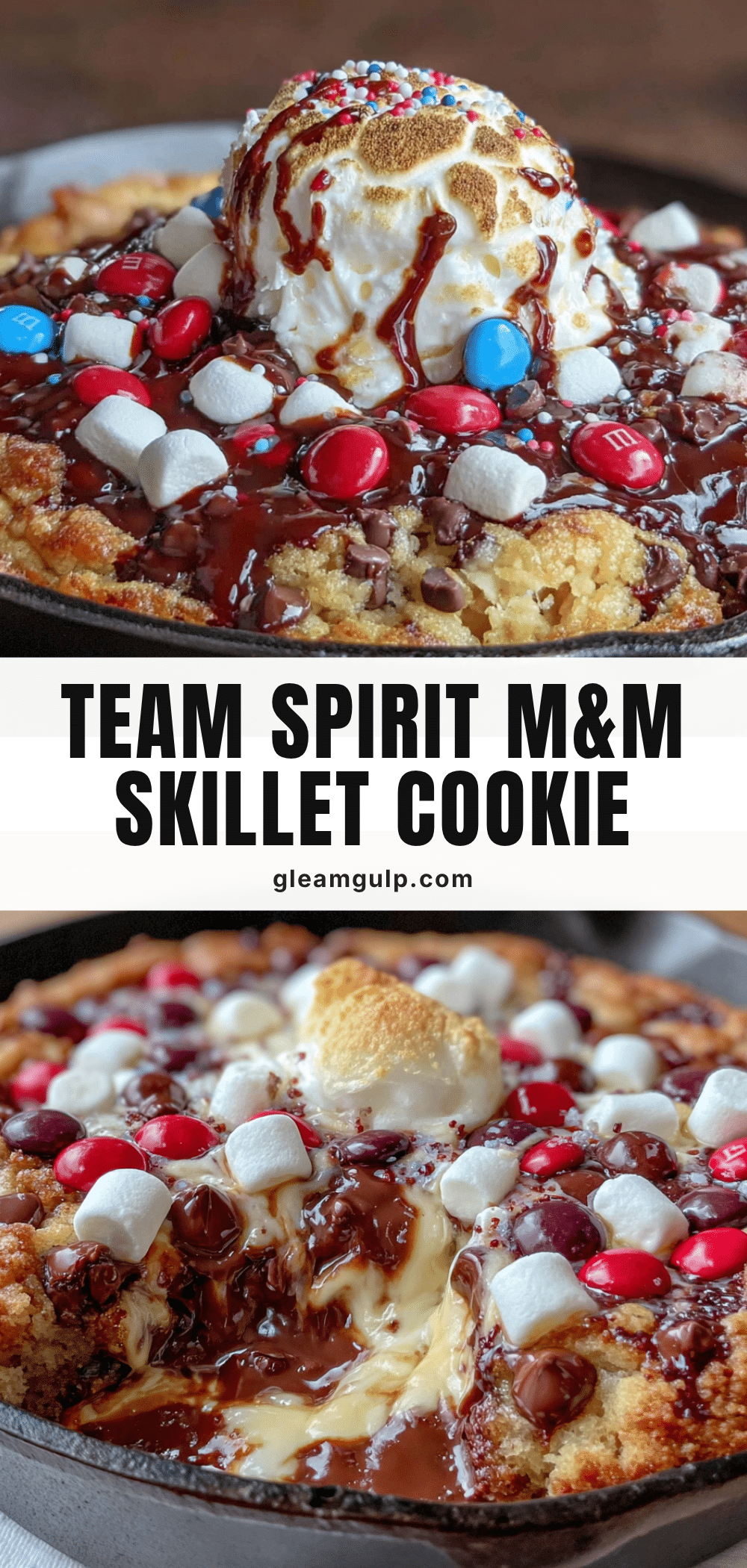best team spirit M&M skillet cookie recipe