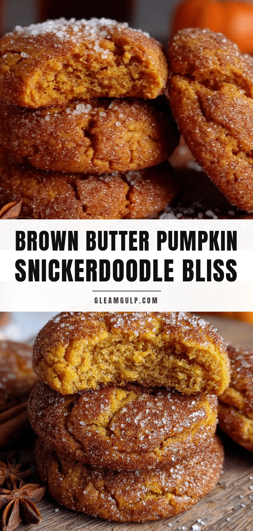 brown butter pumpkin snickerdoodle cookies recipe