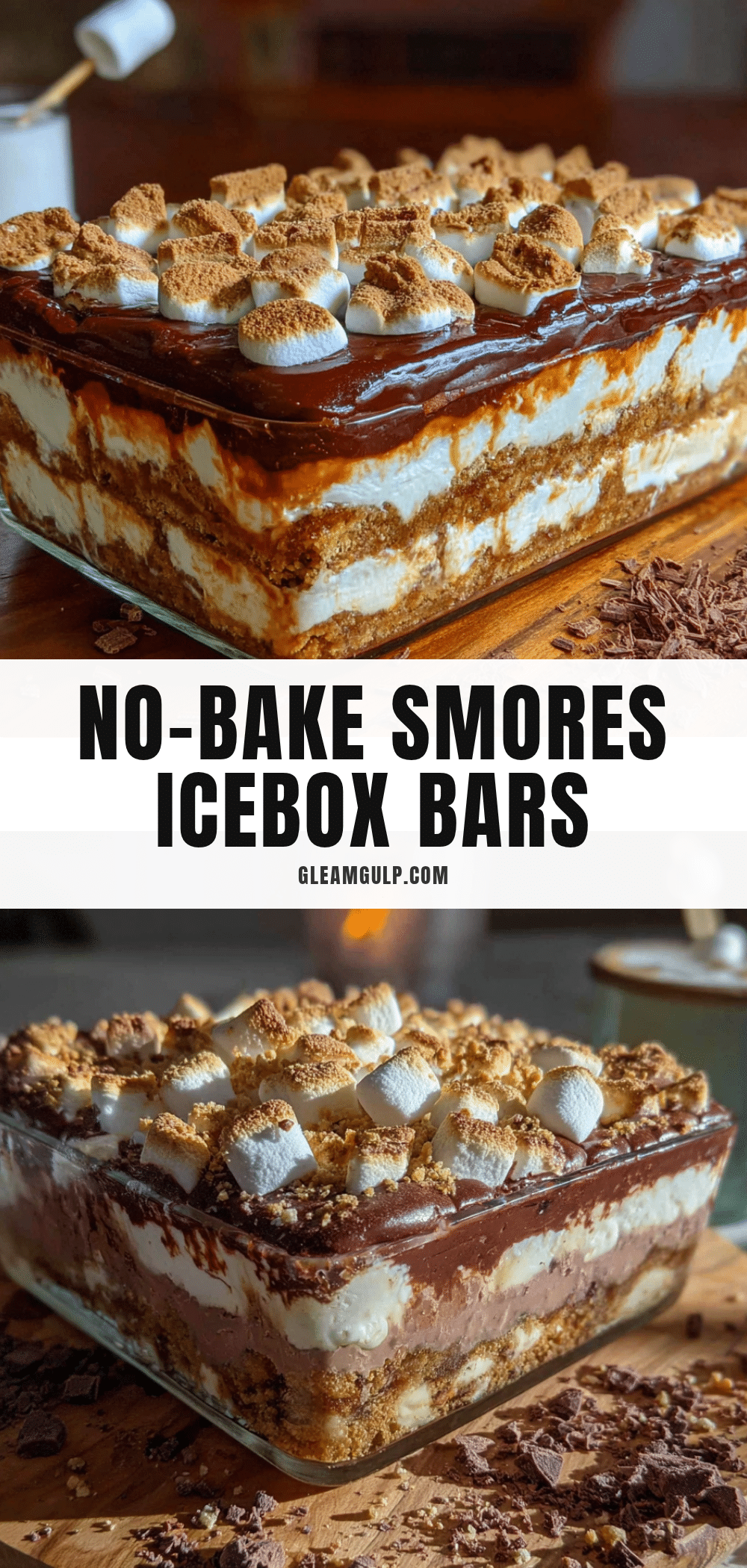 Easy No-Bake Smores Icebox Bars recipe