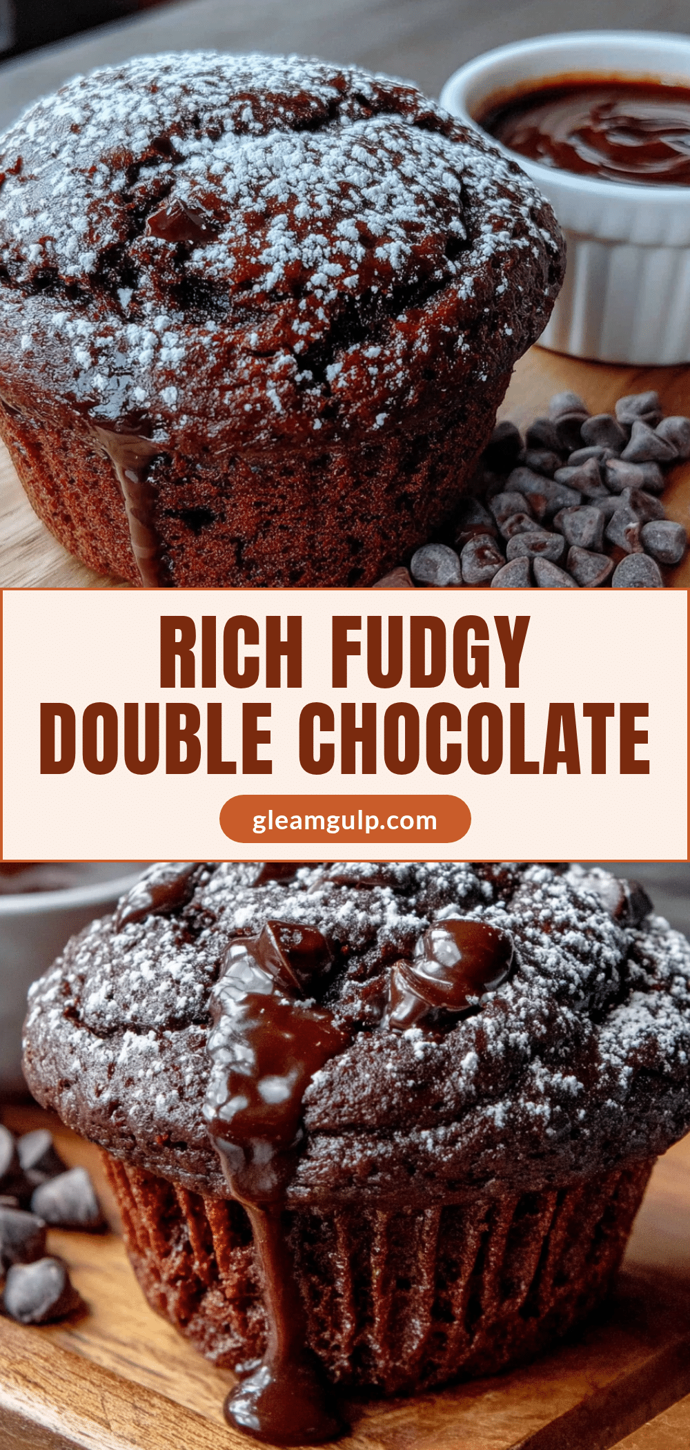 fudgy double chocolate zucchini muffins recipe