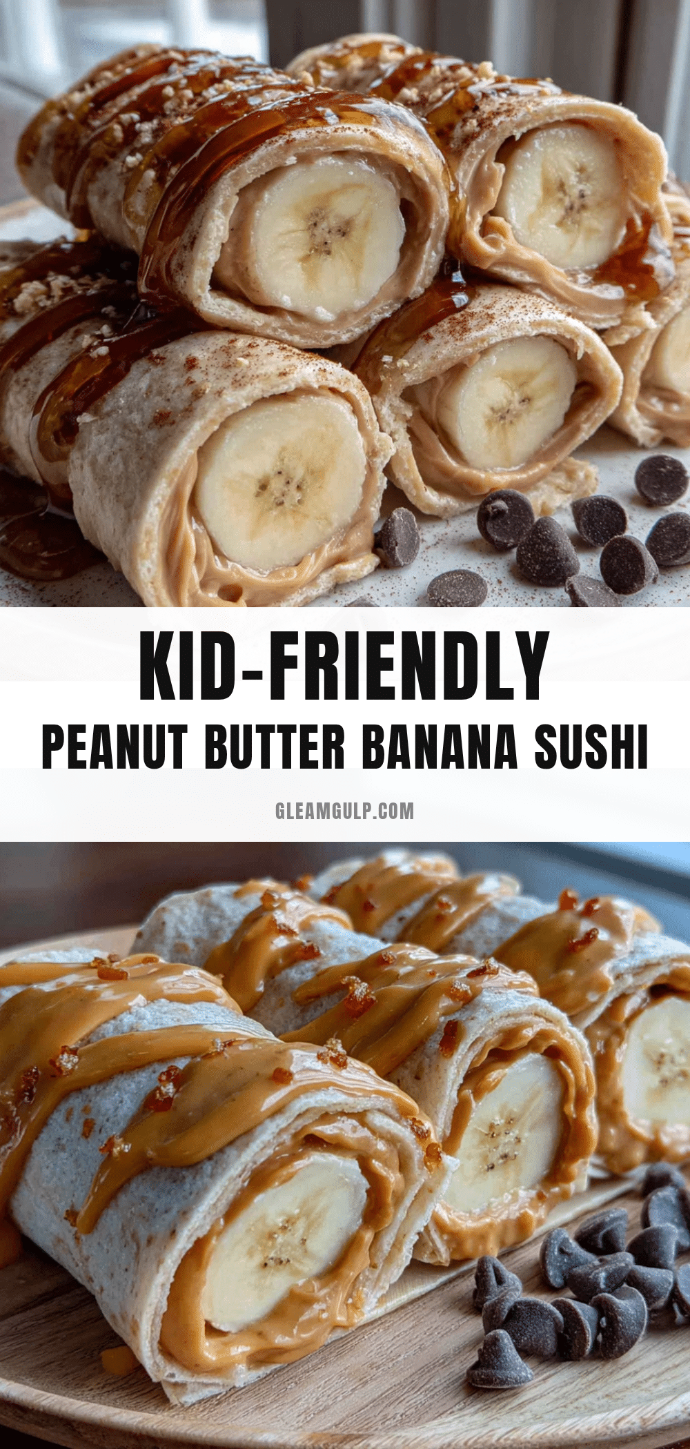 peanut butter banana sushi roll-ups recipe