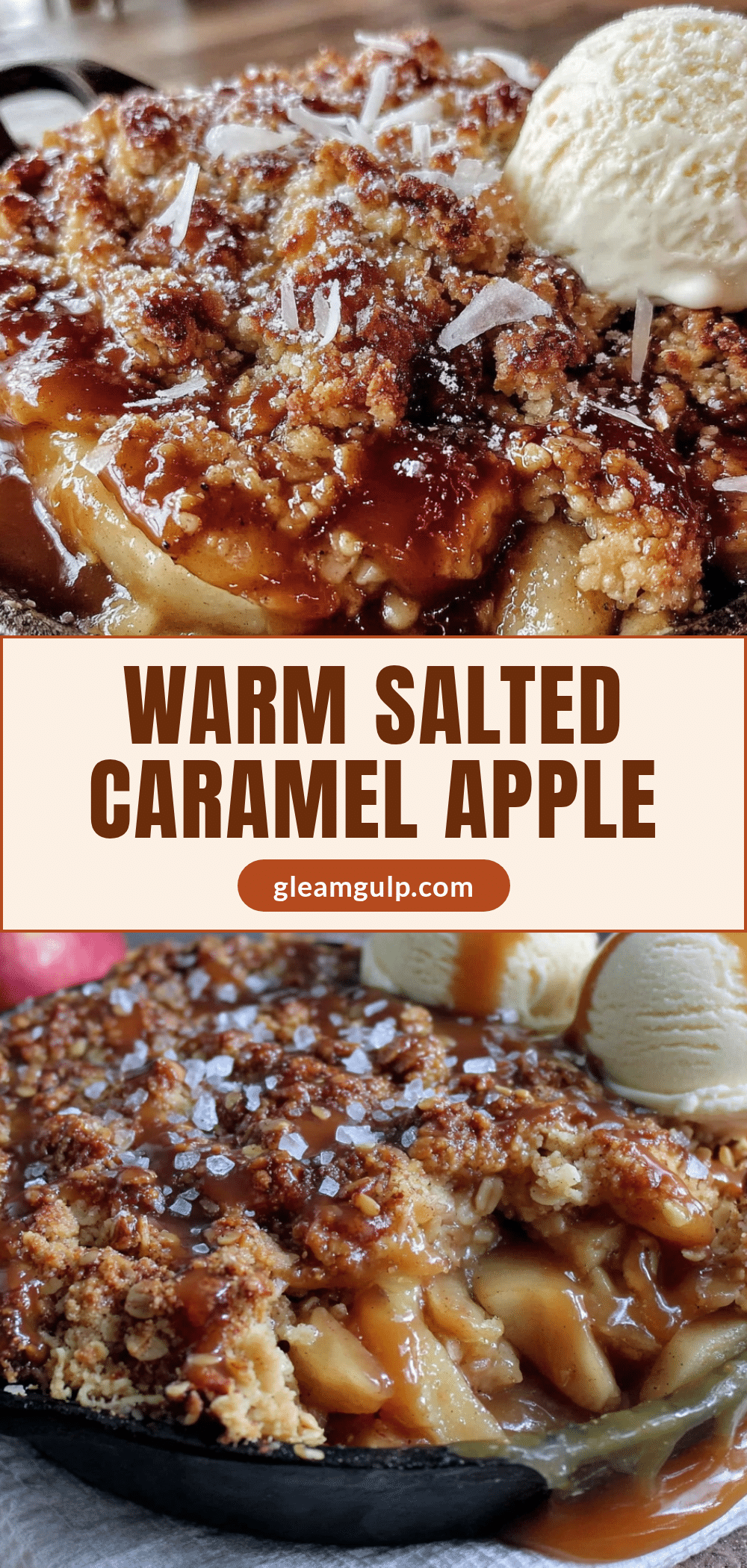 salted caramel apple crisp for two recipe