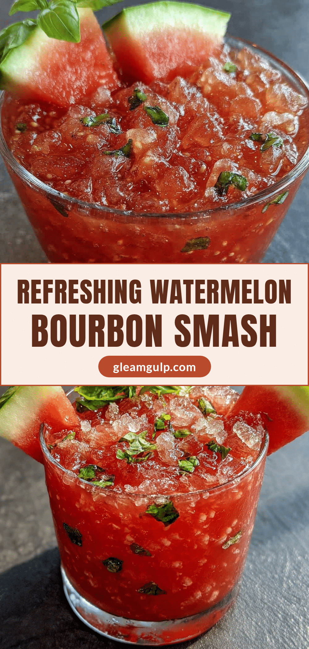 Watermelon Basil Bourbon Smash recipe