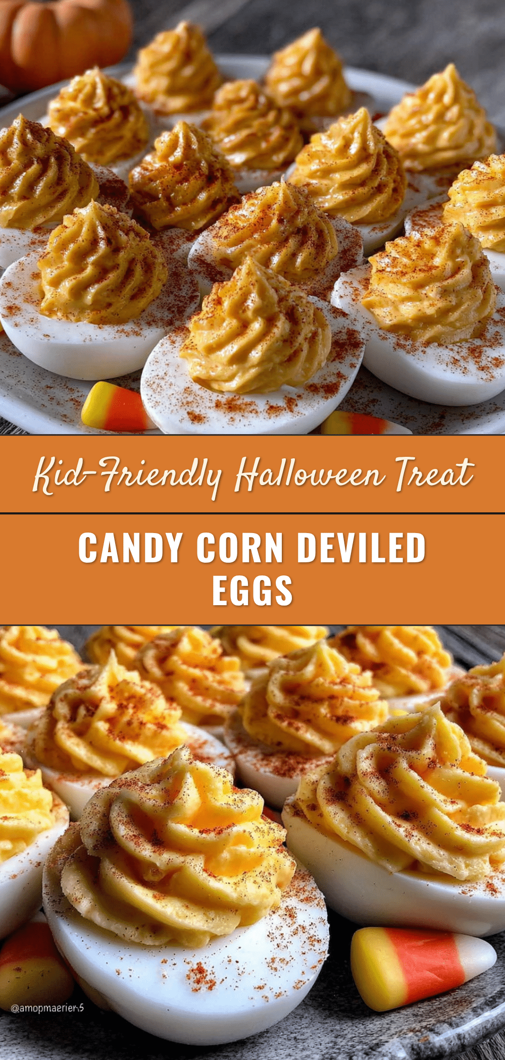 candy corn deviled eggs recipe