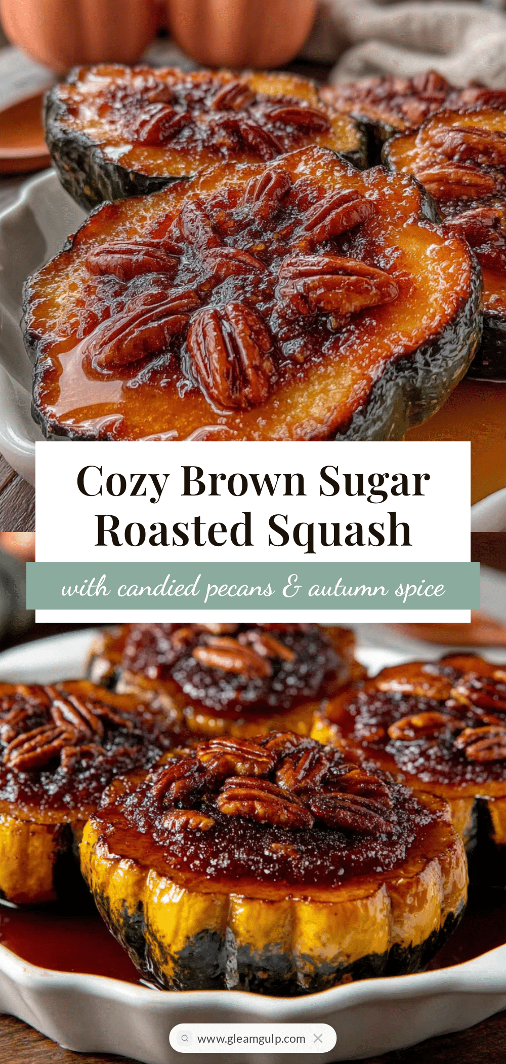 cozy brown sugar roasted acorn squash with pecans recipe