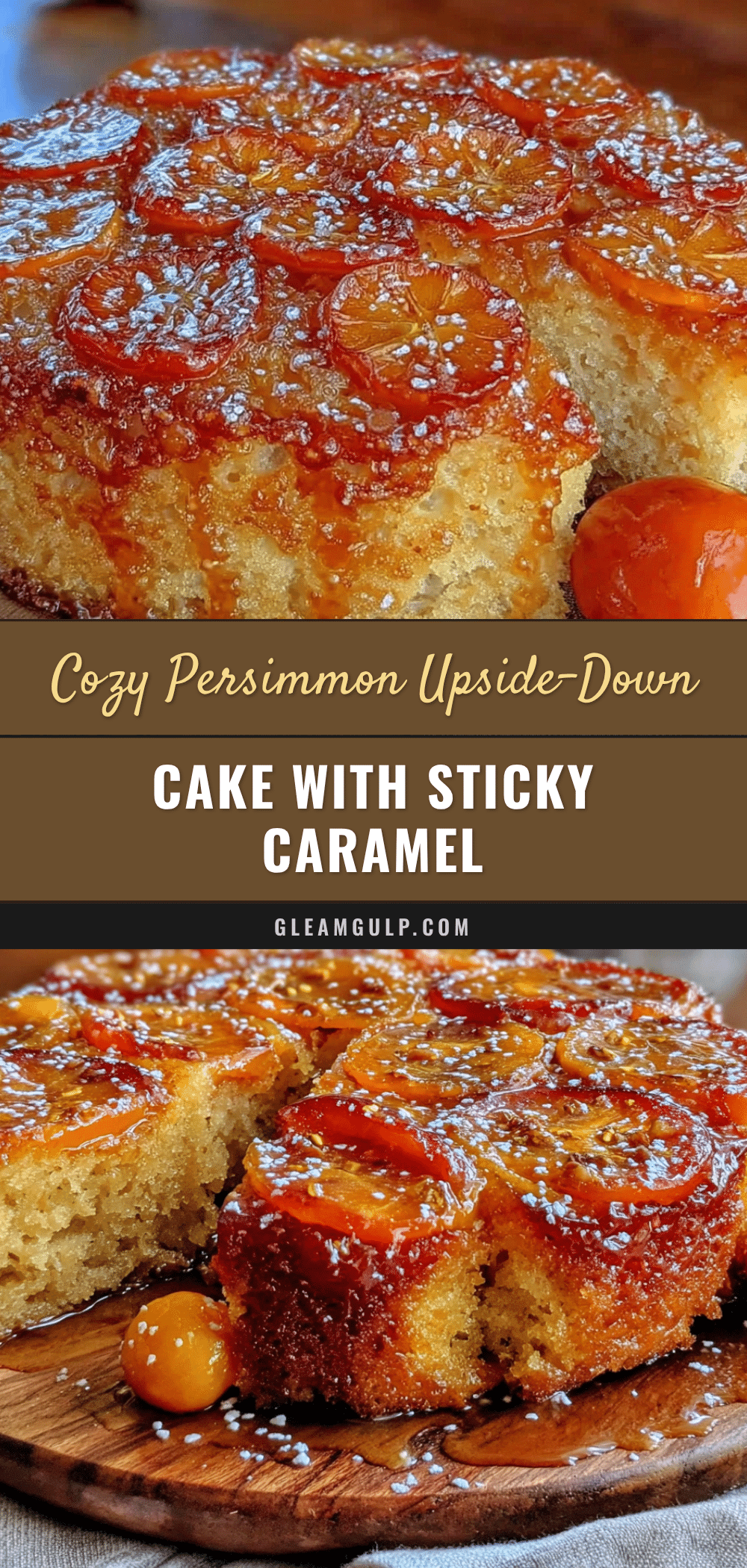 Cozy Persimmon Upside-Down Cake with Sticky Caramel recipe