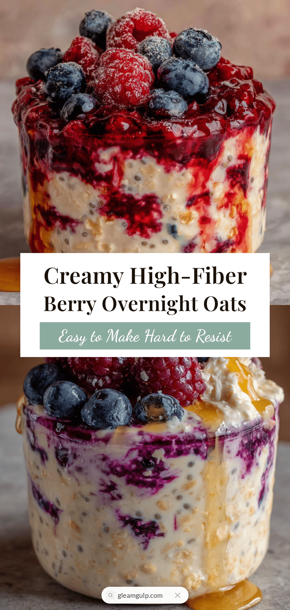 creamy high-fiber berry overnight oats recipe