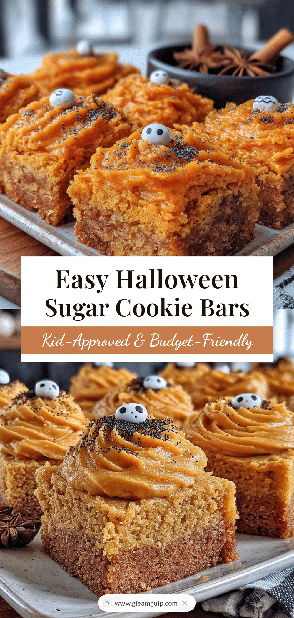 easy halloween sugar cookie bars recipe