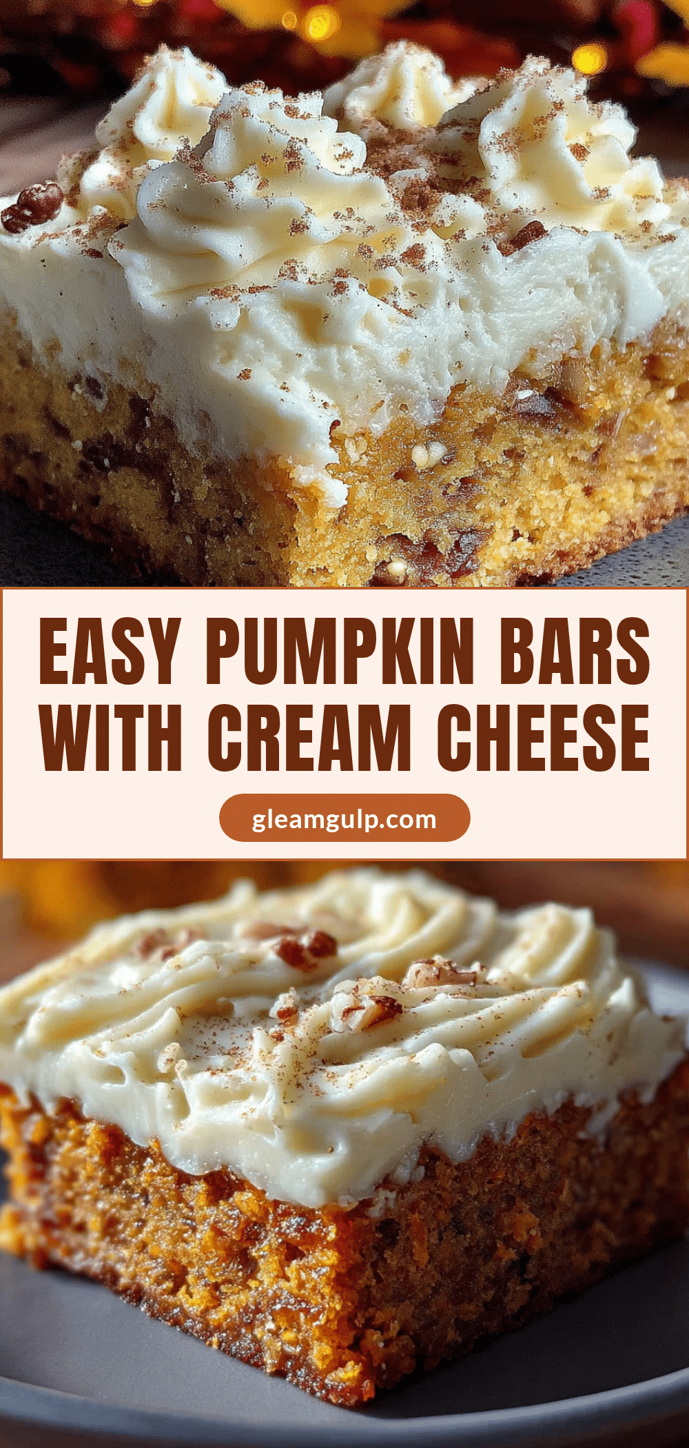 Easy pumpkin bars with cream cheese frosting recipe