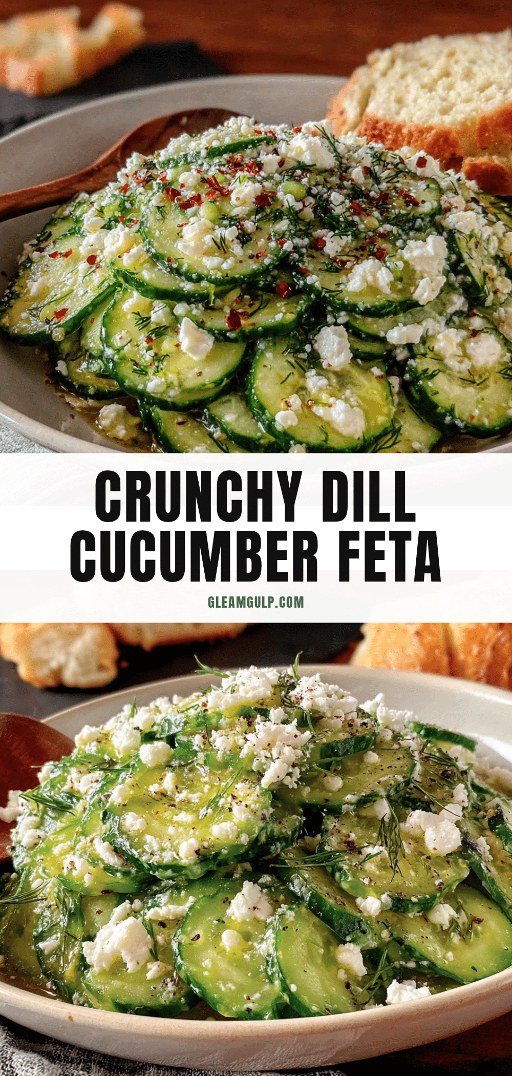 fresh crunchy cucumber salad with dill and feta recipe