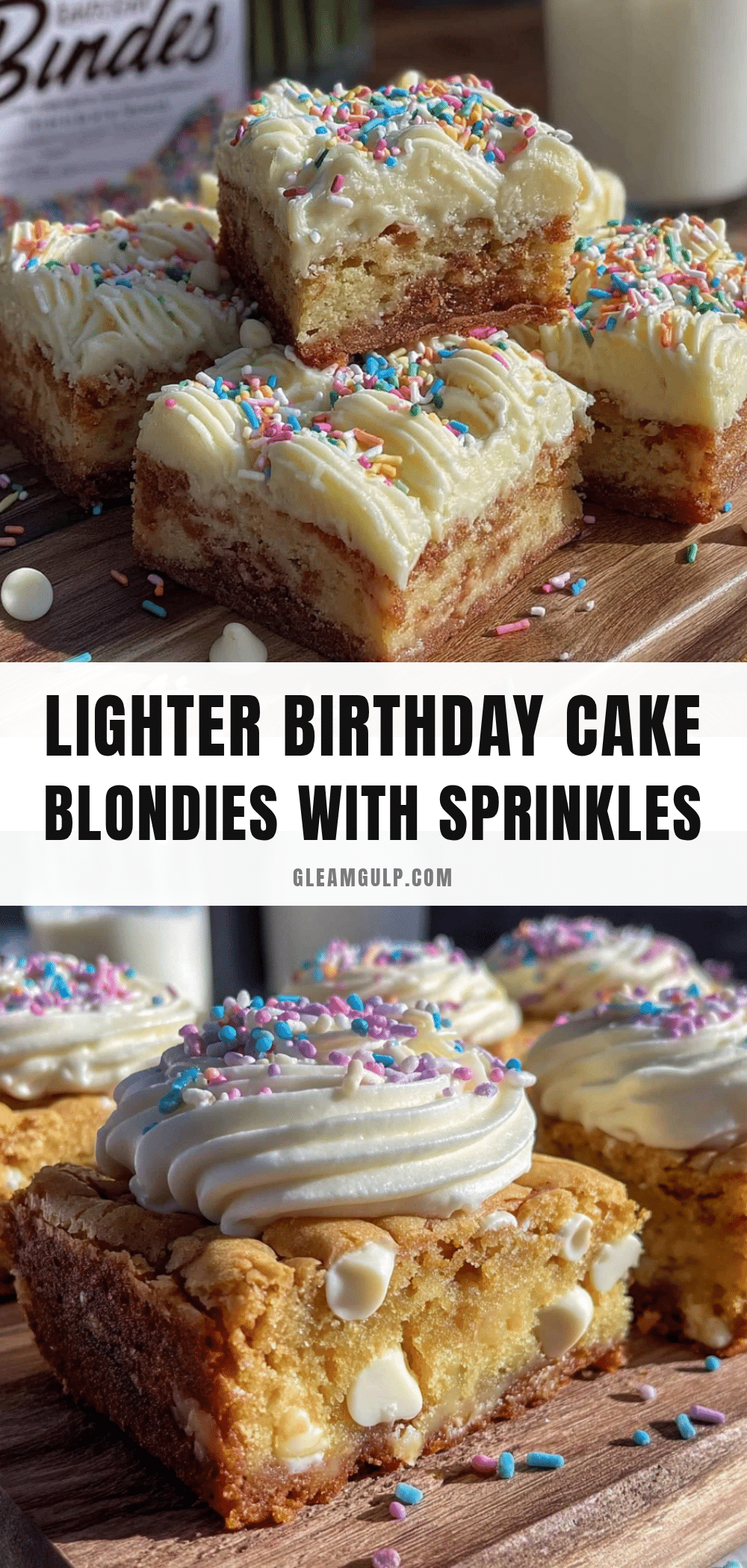 healthy birthday cake blondies recipe